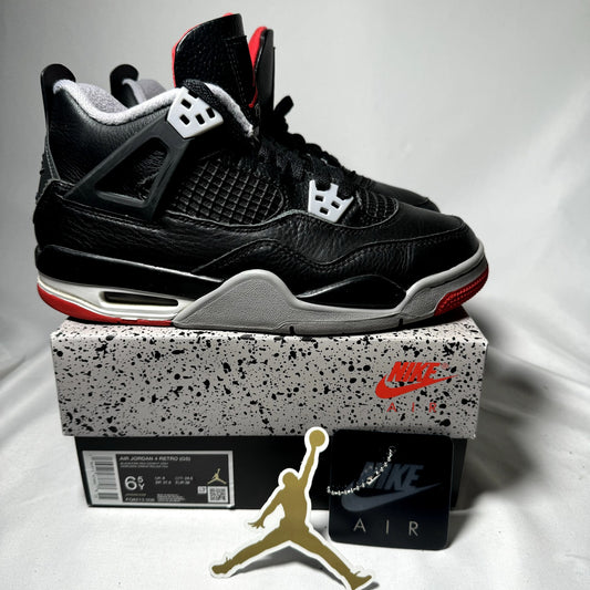 Air Jordan 4 Retro GS Bred Reimagined Kids Shoes - Size 6.5