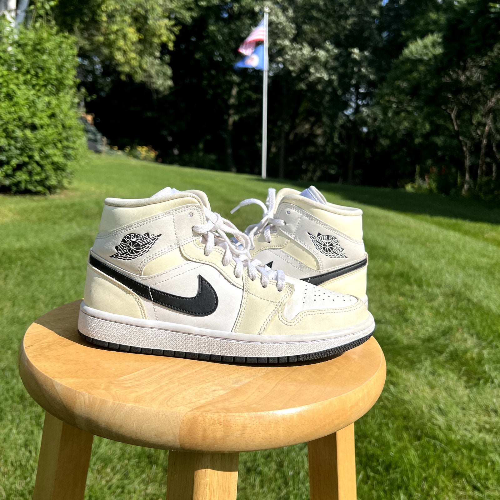 Wmns Air Jordan 1 Mid Coconut Milk Women's Shoes - Size 7