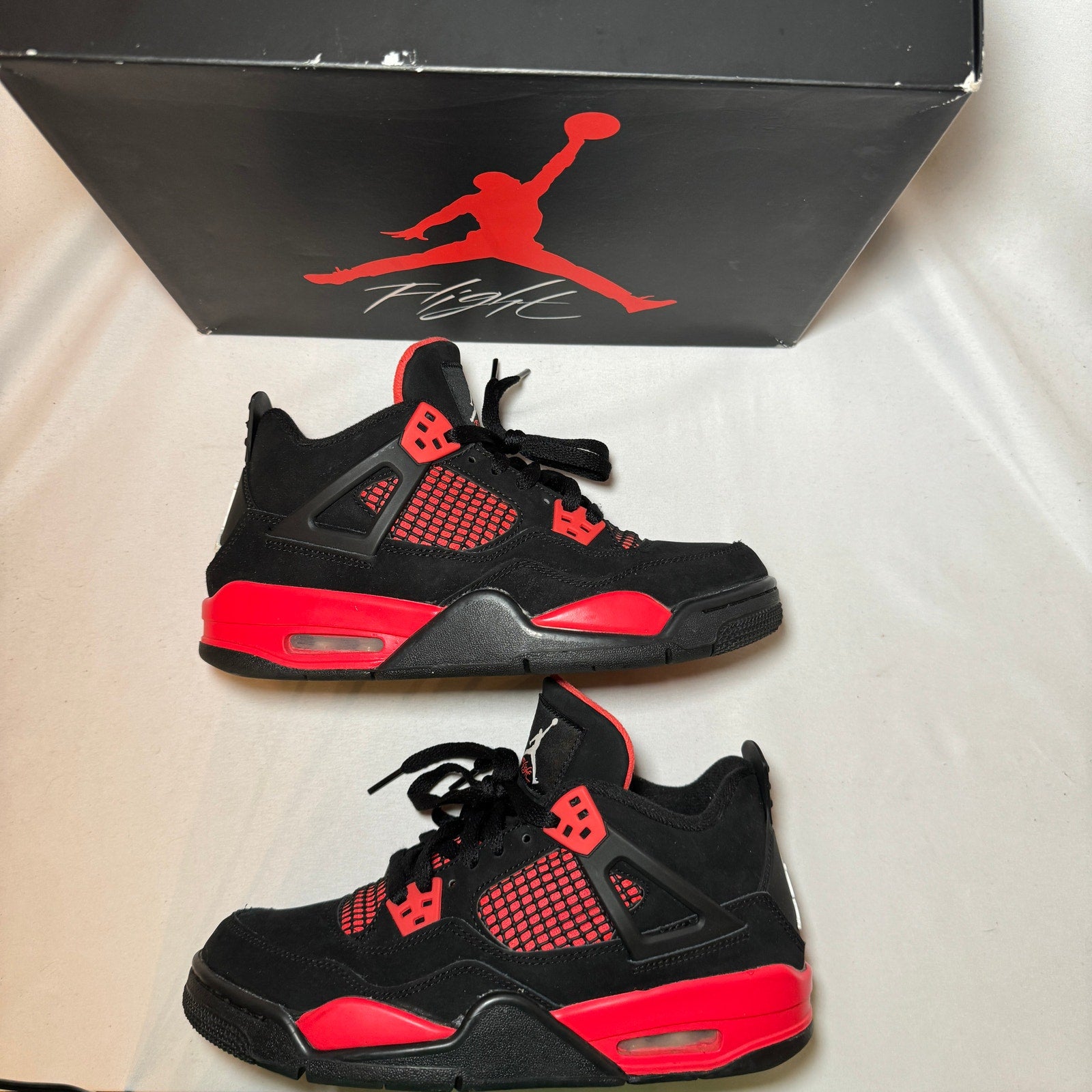 Air Jordan 4 Retro GS Red Thunder Kids Shoes - Size 6.5