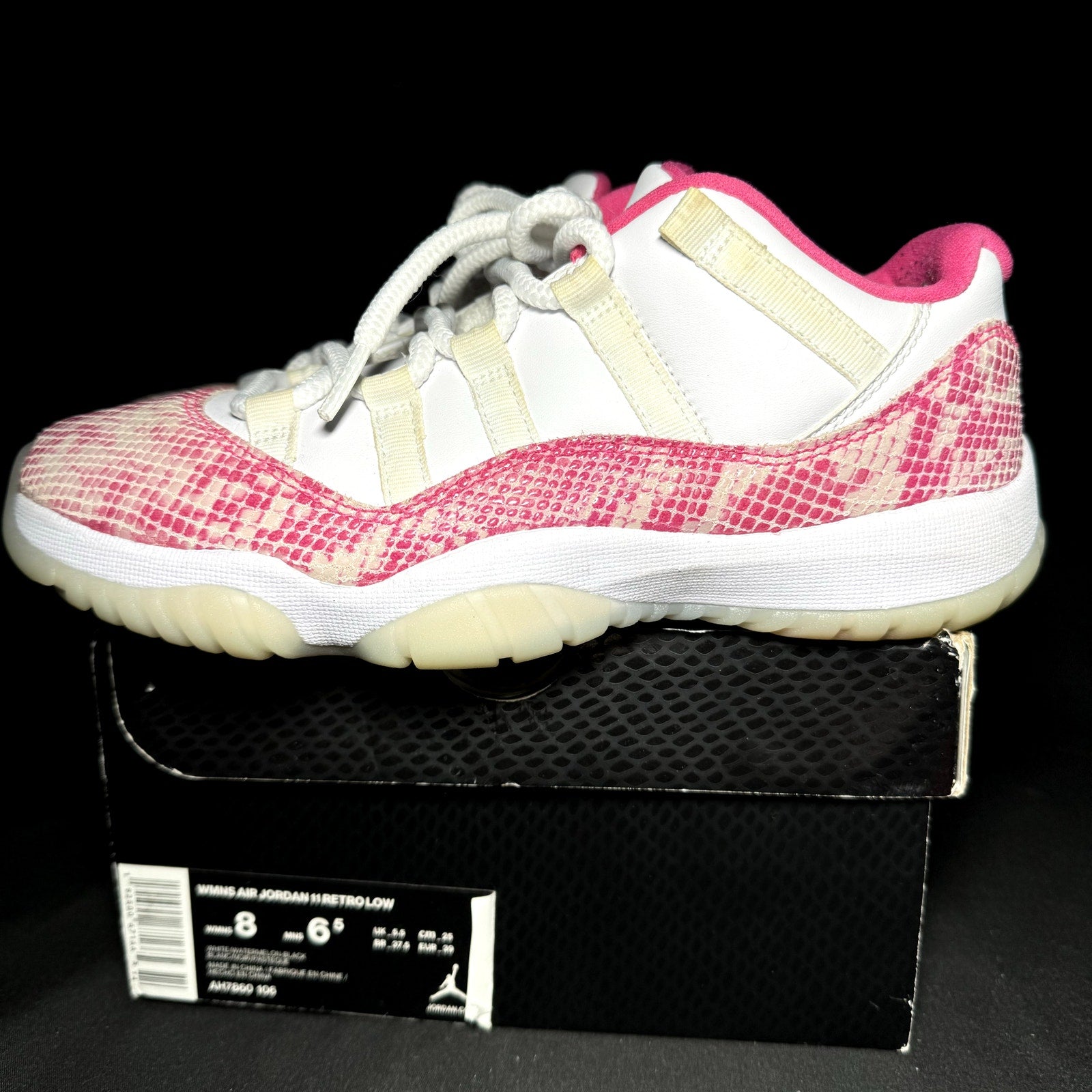 Air Jordan 11 Retro Low Pink Snakeskin 2019 Women's Shoes - Size 8