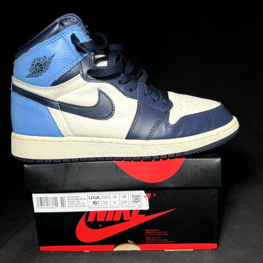 Air Jordan 1 Retro high OG GS Obsidian 2019 Kids Shoes - Size 6.5