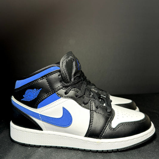 Air Jordan 1 Mid GS Racer Blue Kids Shoes - Size 5