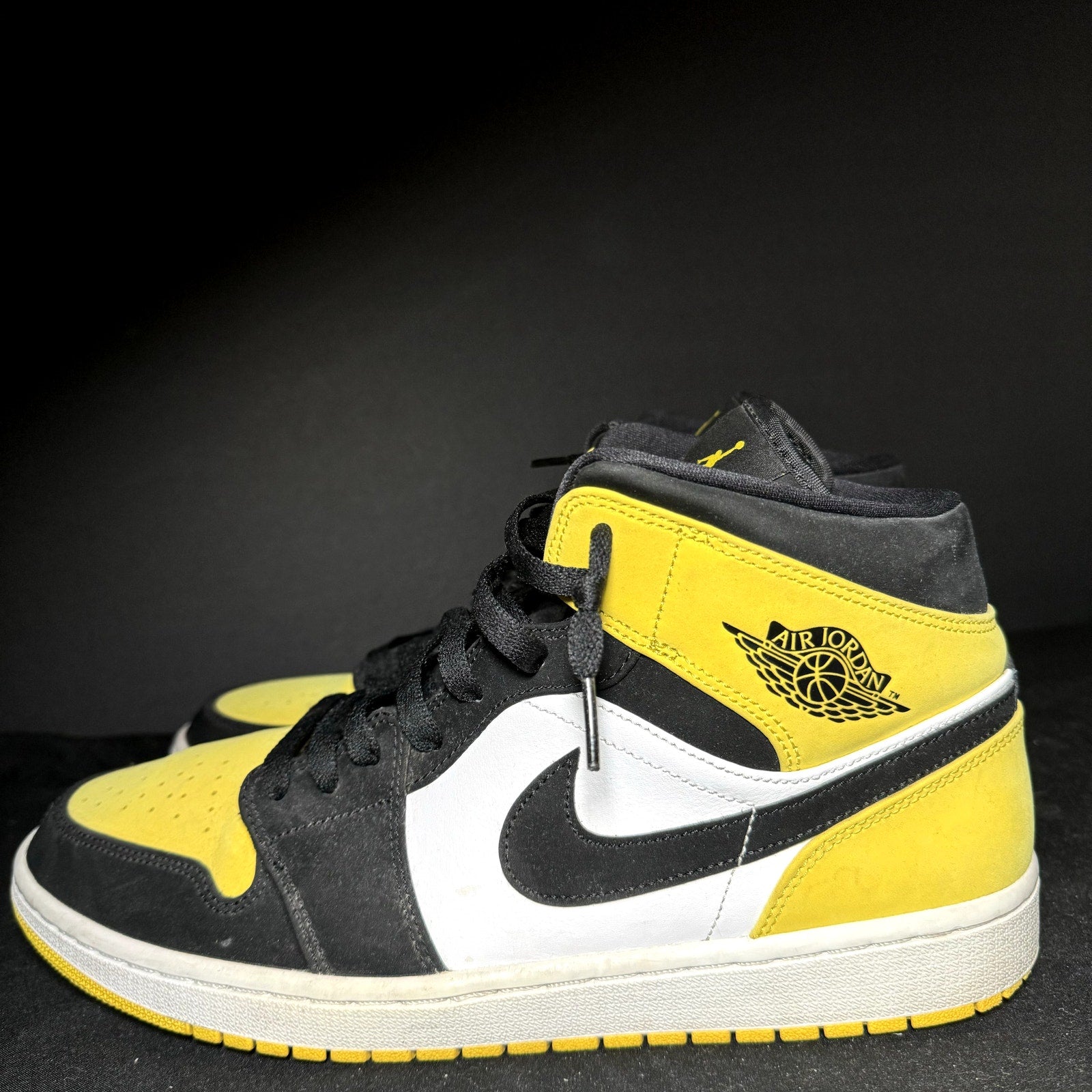 Air Jordan 1 Mid SE Yellow Toe Men's Shoes - Size 12