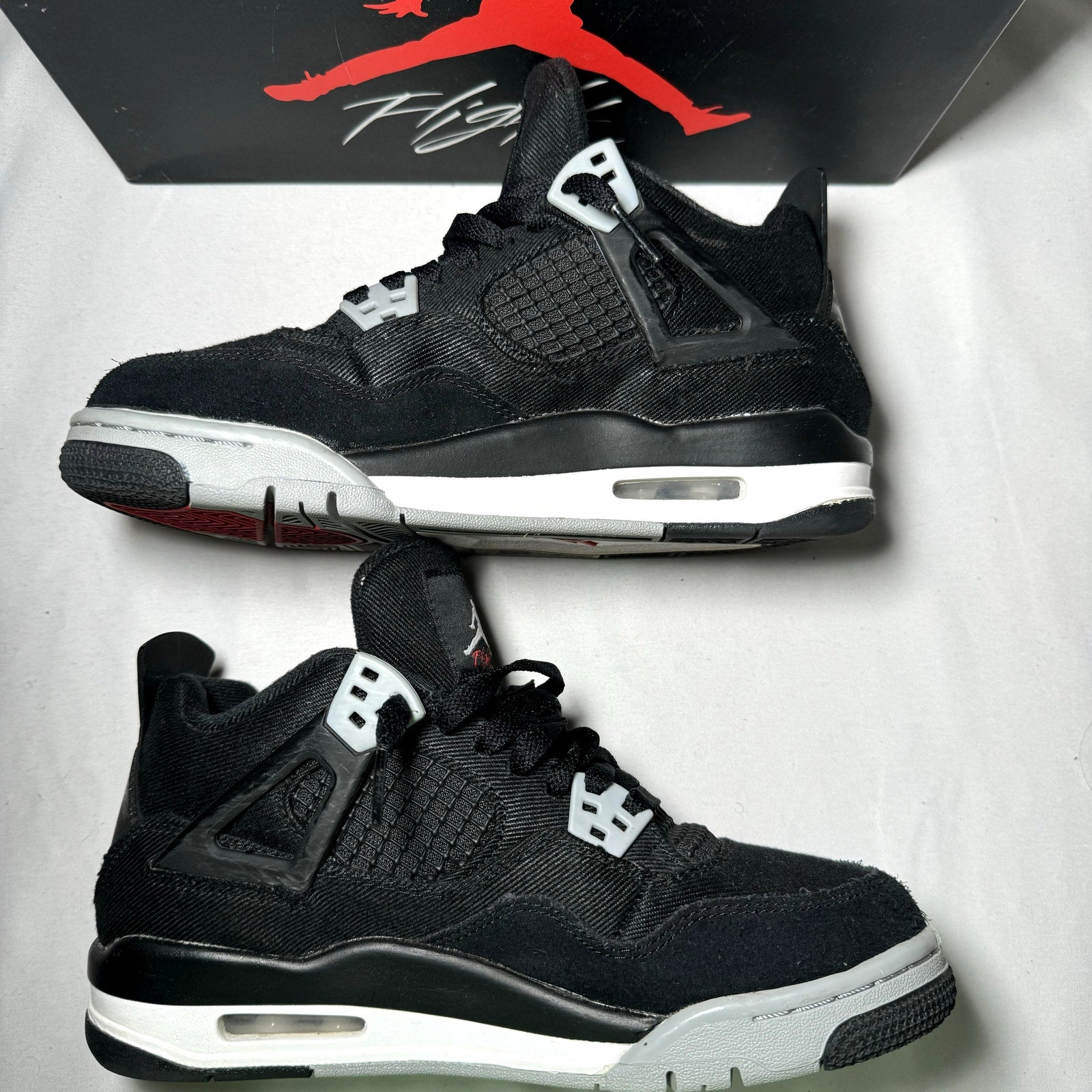 Air Jordan 4 Retro SE GS Black Canvas Kids Shoes - Size 5