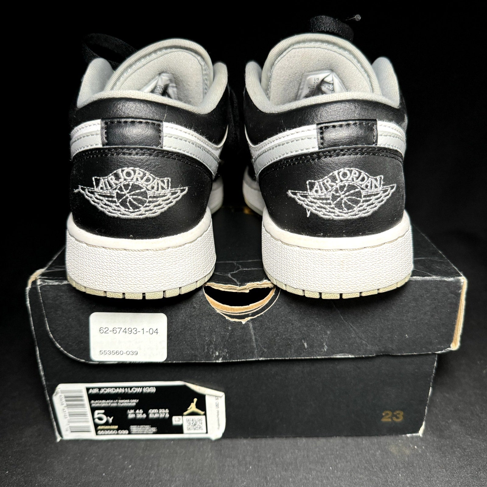 Air Jordan 1 Low GS Smoke Grey 2020 Kids Shoes - Size 5