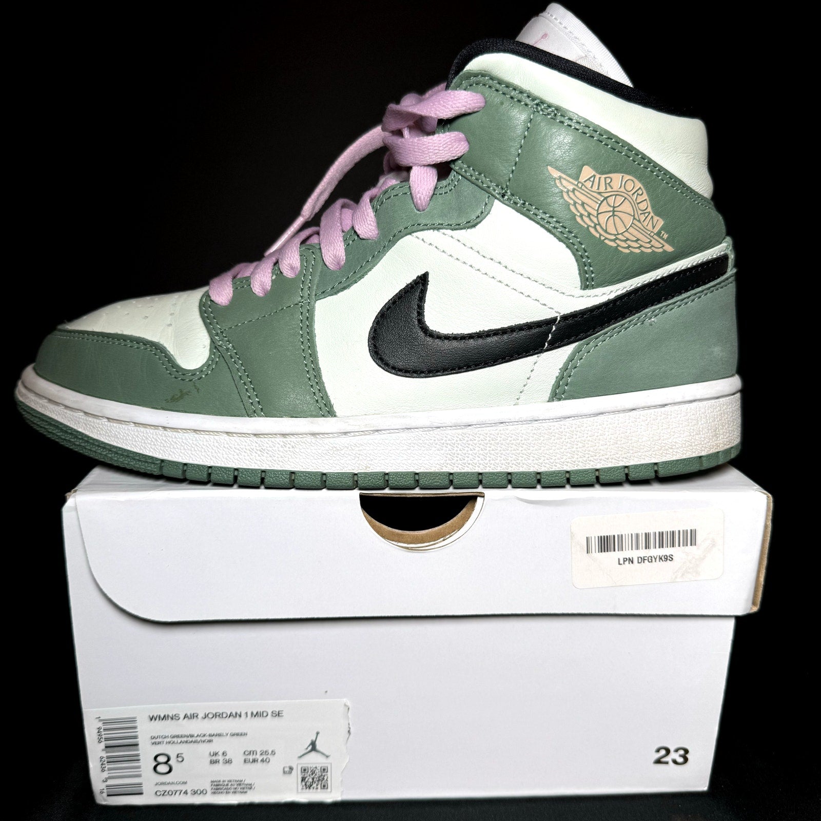 Air Jordan 1 Mid SE Dutch Green Women's Shoes - Size 8.5