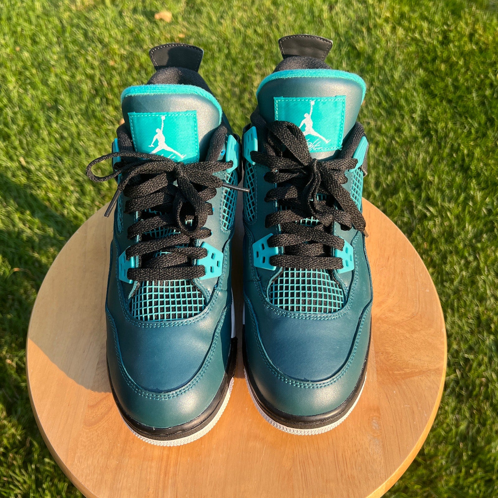 Air Jordan 4 Retro BG Teal Kids Shoes - Size 7