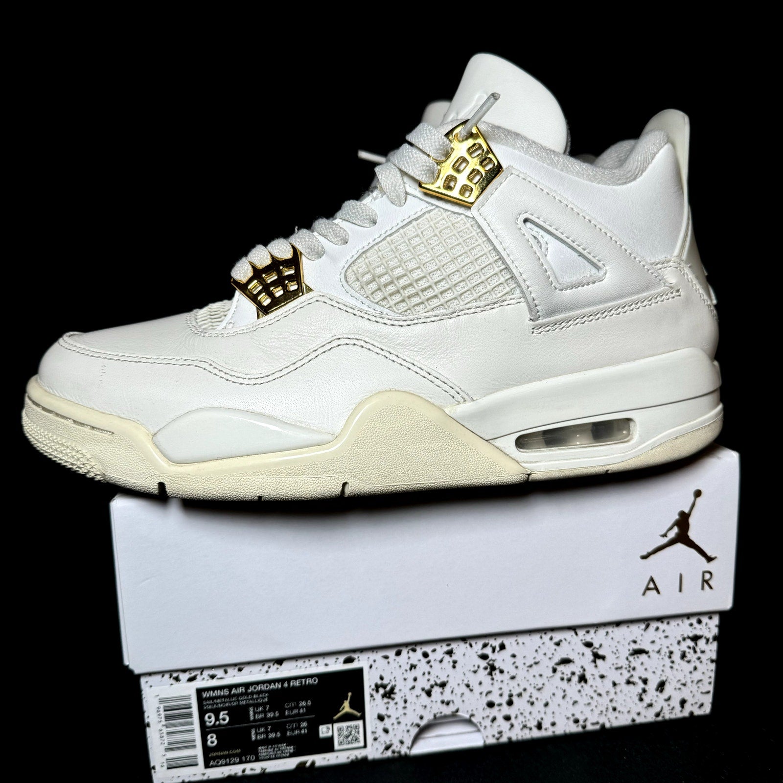 Air Jordan 4 Retro Metallic Gold Women's Shoes - Size 9.5