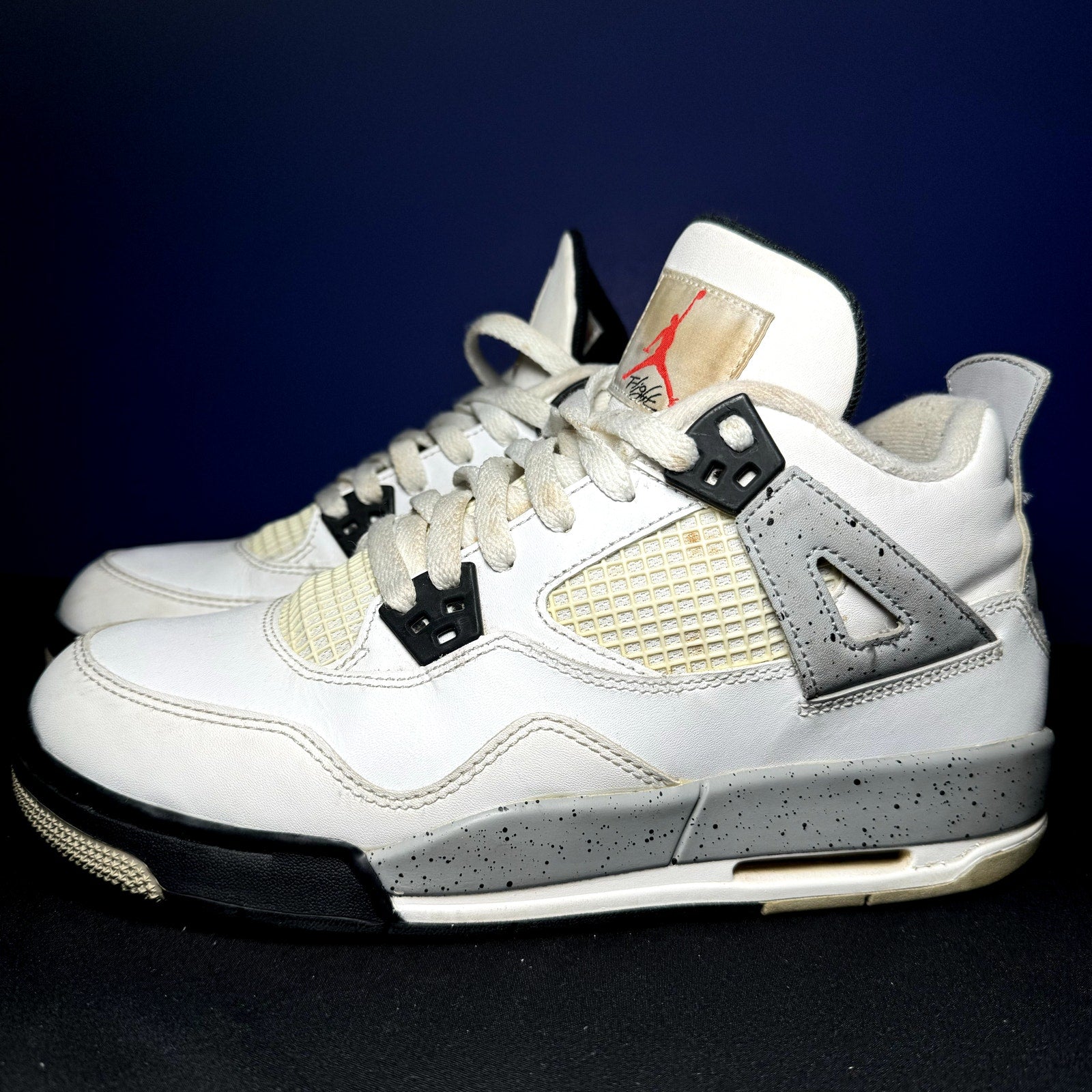 Air Jordan 4 Retro OG BG White Cement 2016 Kids Shoes - Size 7