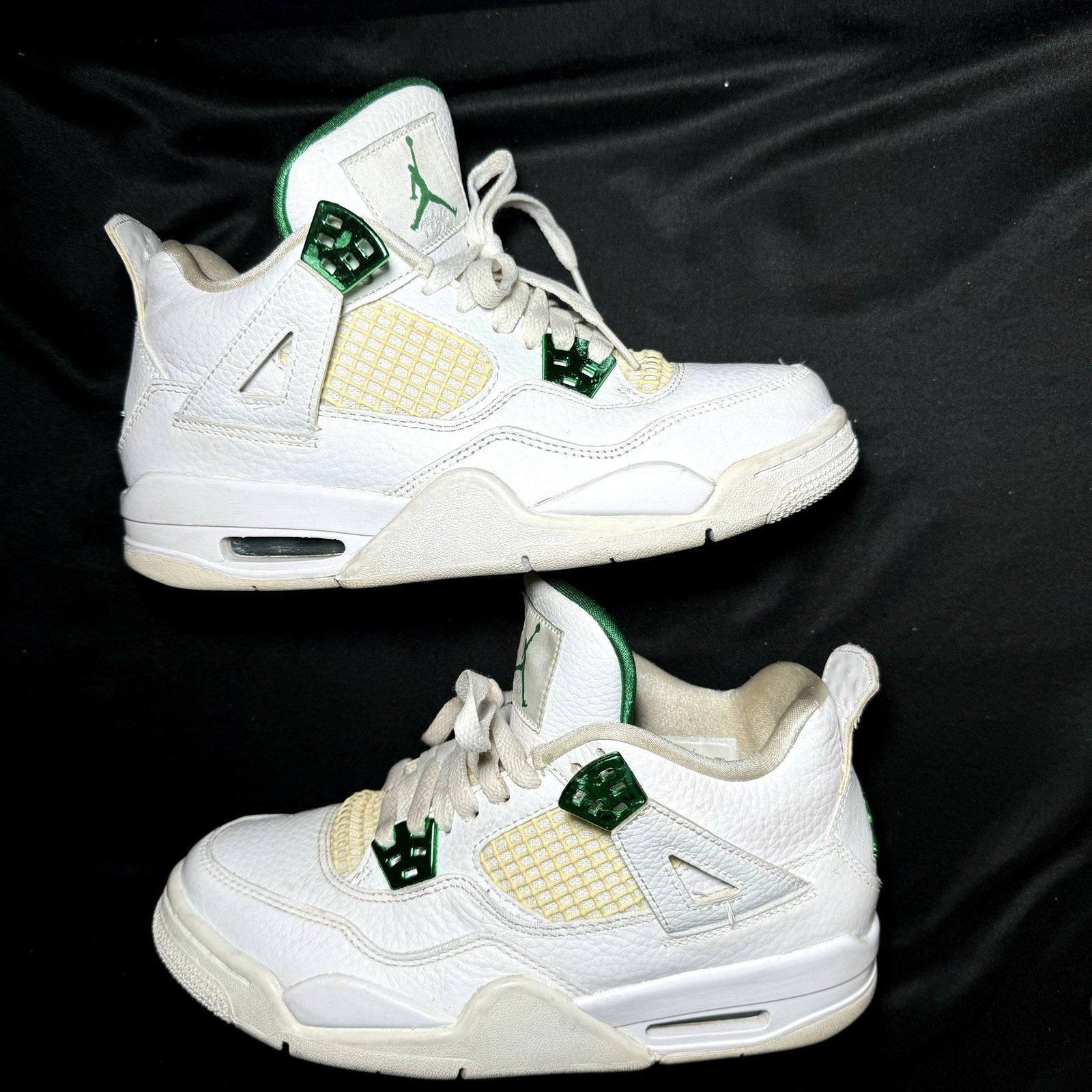 Air Jordan 4 Retro GS Green Metallic Kids Shoes - Size 5.5