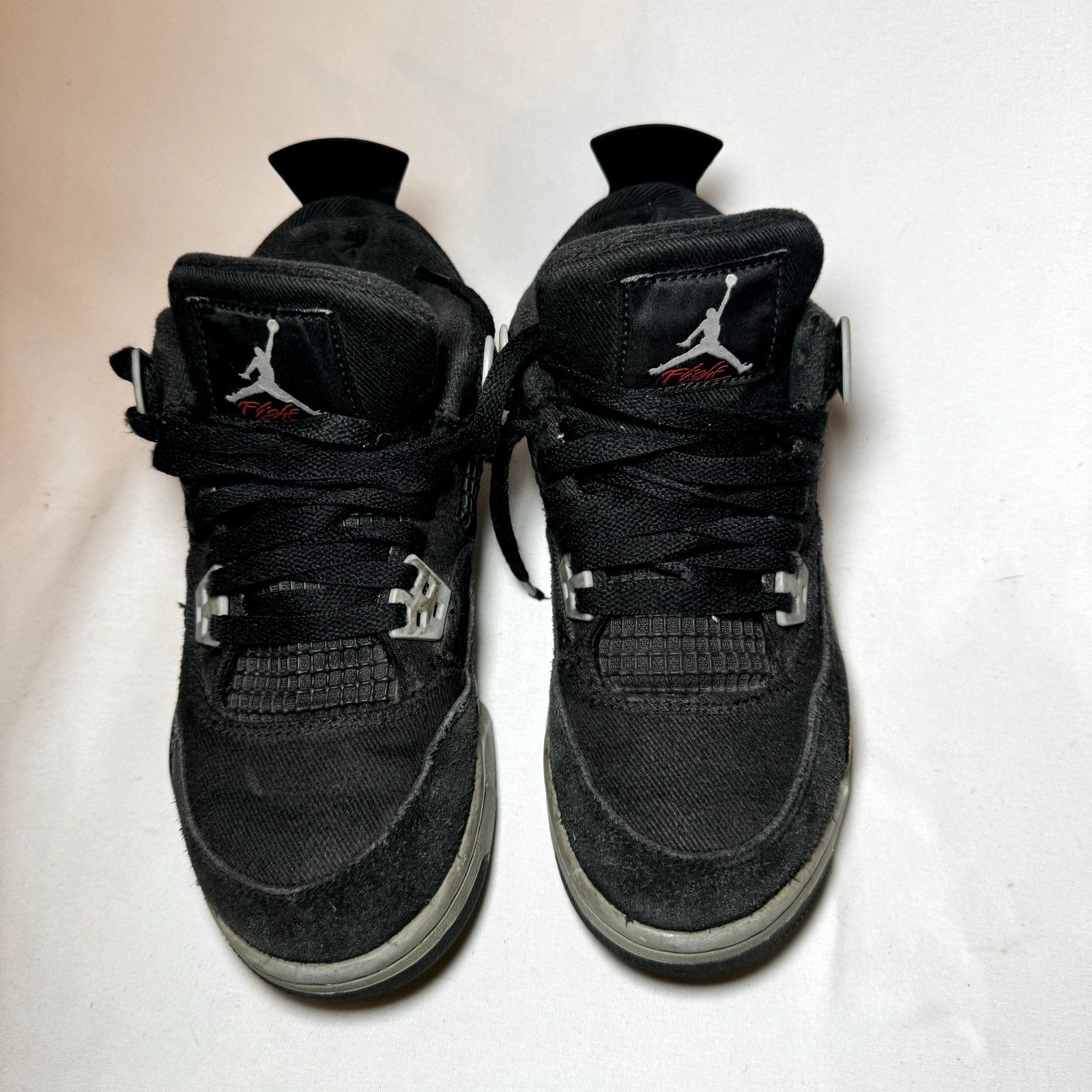 Air Jordan 4 Retro SE GS Black Canvas Kids Shoes - Size 5.5