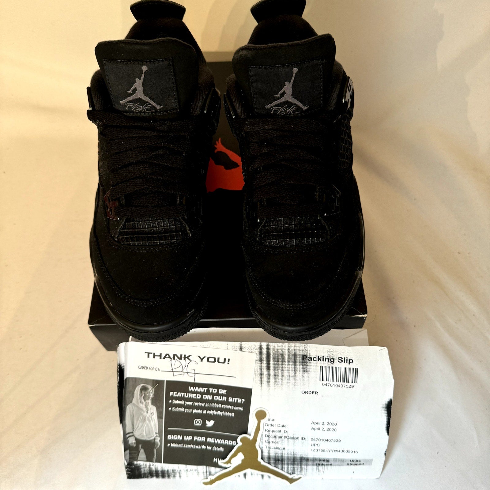 Air Jordan 4 Retro GS Black Cat 2020 Kids Shoes - Size 4.5