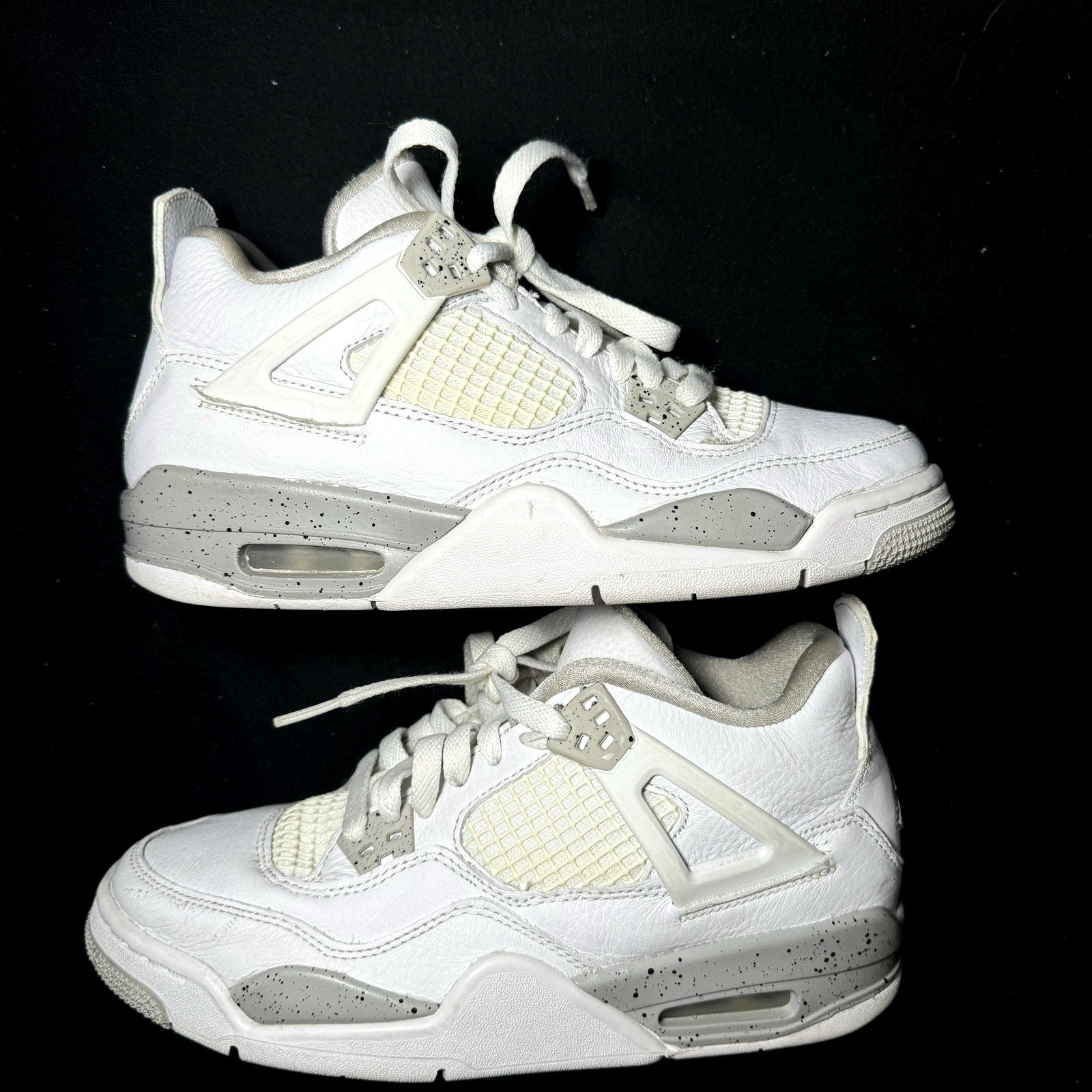 Air Jordan 4 Retro GS White Oreo Kids Shoes - Size 6.5