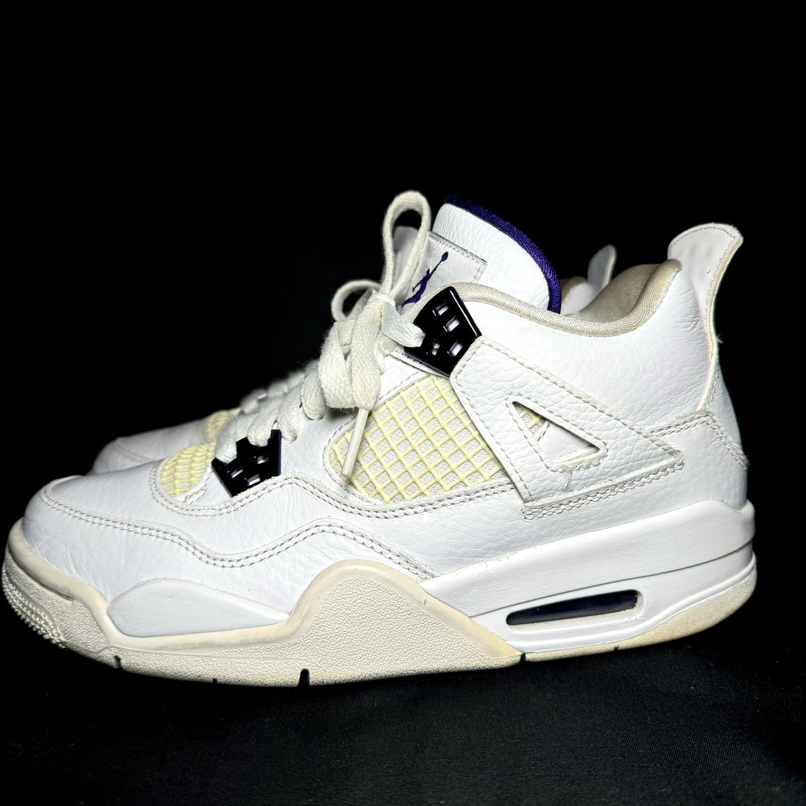 Air Jordan 4 Retro GS Purple Metallic Kids Shoes - Size 6