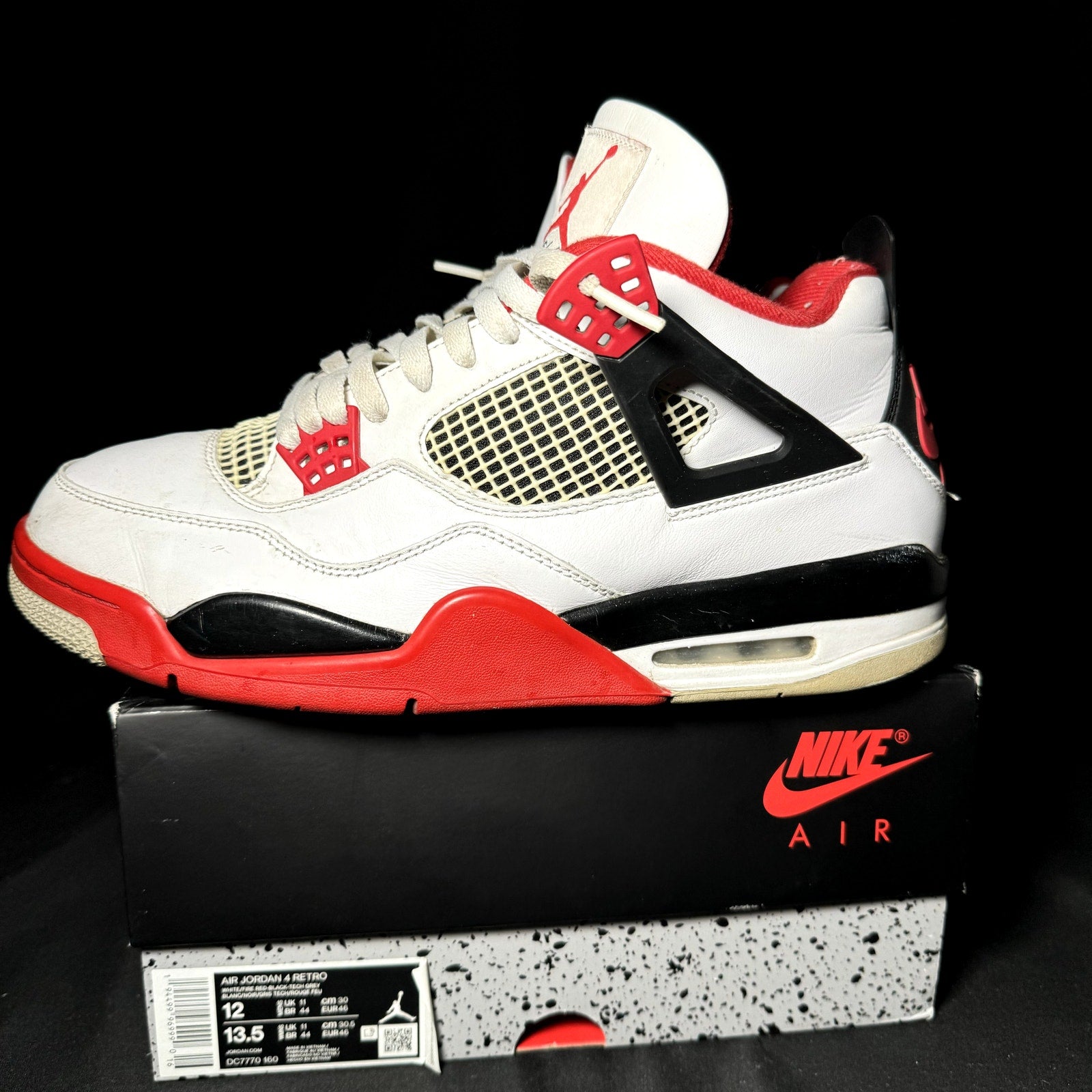 Air Jordan 4 Retro OG Fire Red 2020 Men's Shoes - Size 12