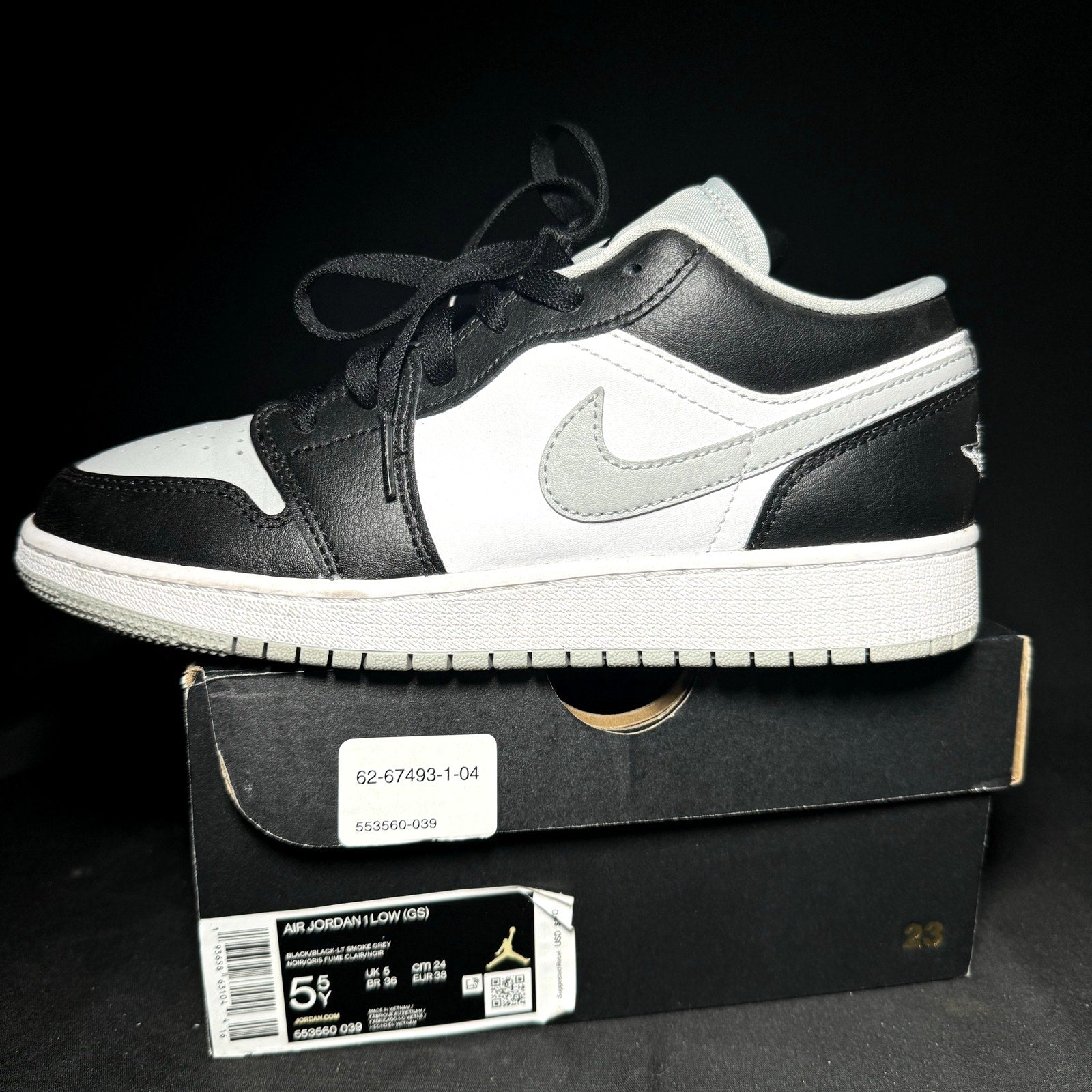 Air Jordan 1 Low GS Smoke Grey 2020 Kids Shoes - Size 5.5