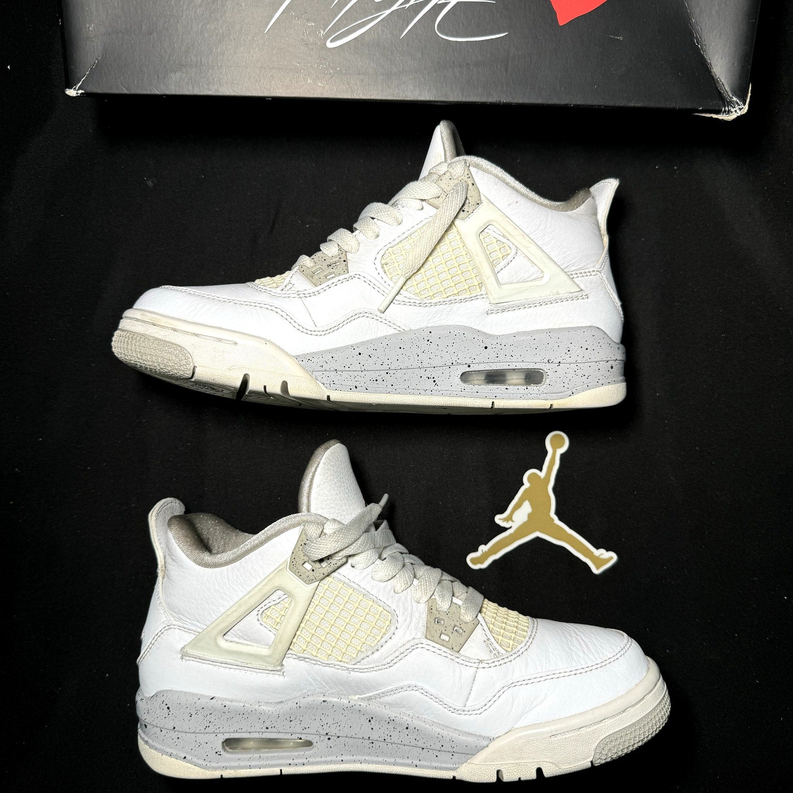 Air Jordan 4 Retro GS White Oreo 2021 Kids Shoes - Size 6