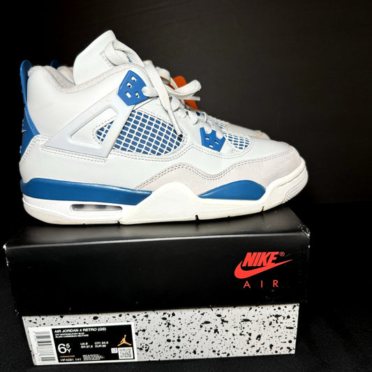 Air Jordan 4 Retro GS Military Blue 2024 Kids Shoes - Size 6.5