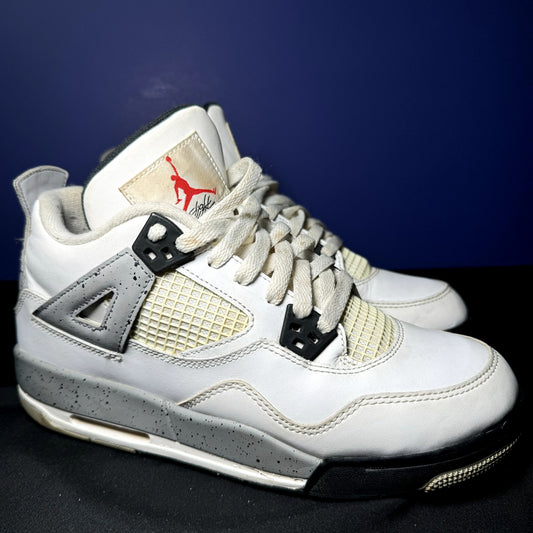 Air Jordan 4 Retro OG BG White Cement 2016 Kids Shoes - Size 7