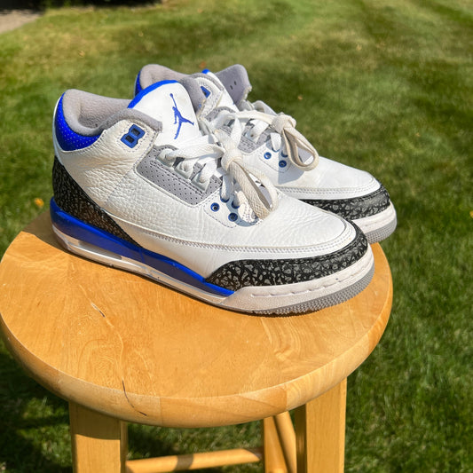 Air Jordan 3 Retro GS Racer Blue Men's Shoes - Size 7