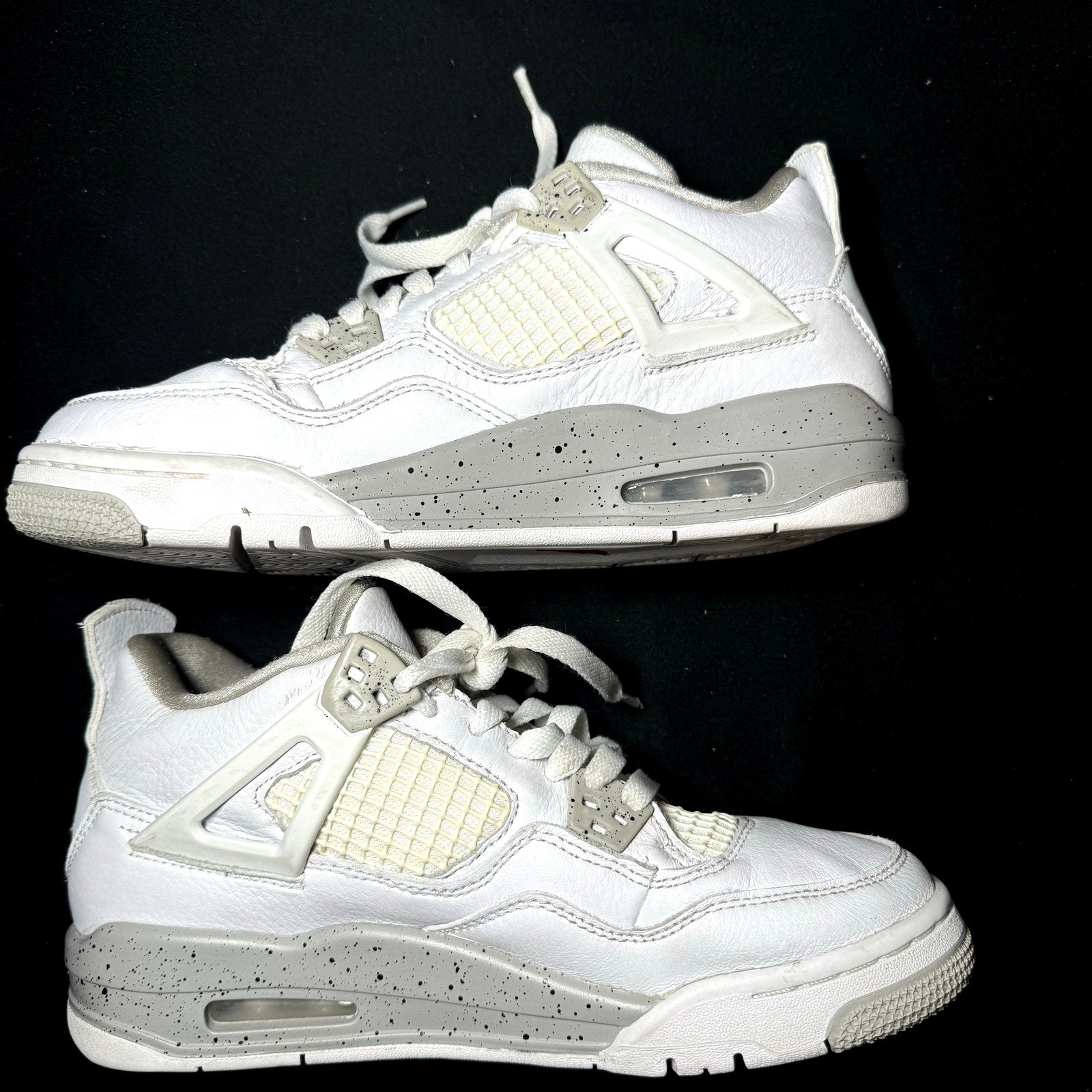 Air Jordan 4 Retro GS White Oreo Kids Shoes - Size 6.5