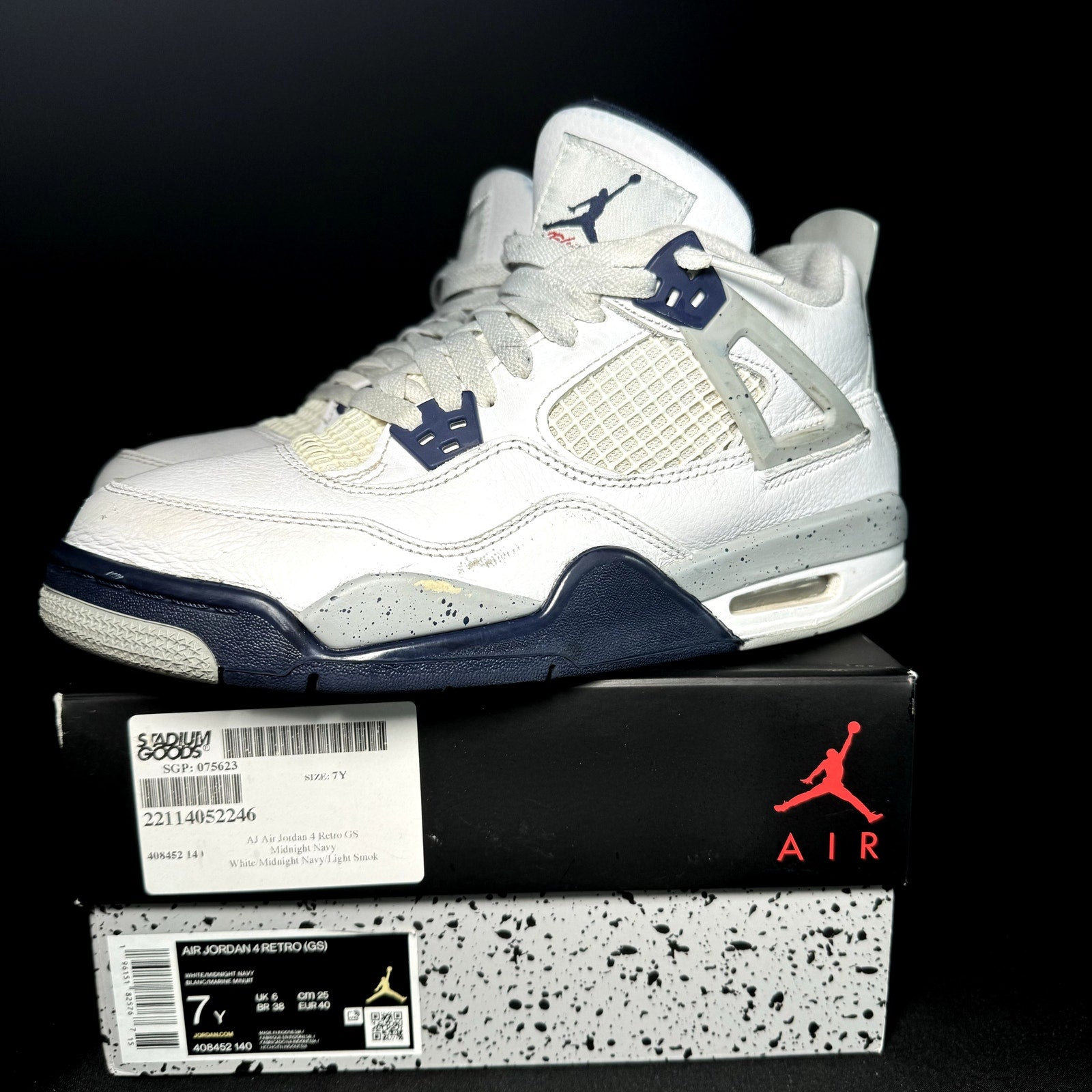 Air Jordan 4 Retro GS Midnight Navy 2022 Men's Shoes  - Size 7