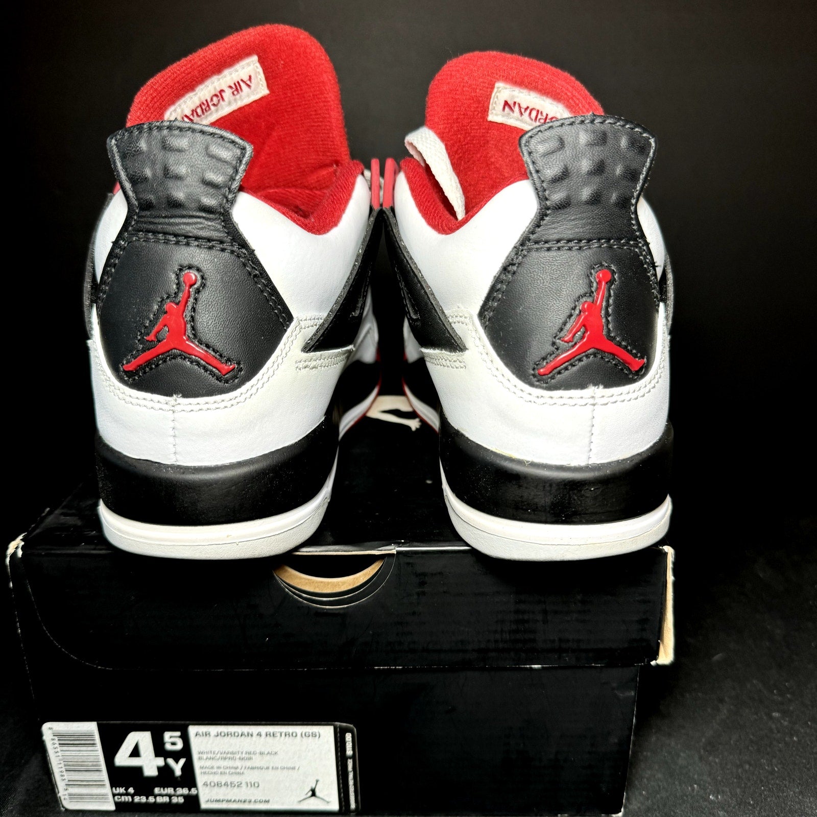 Air Jordan 4 Retro GS Fire Red 2012 Kids Shoes - Size 4.5