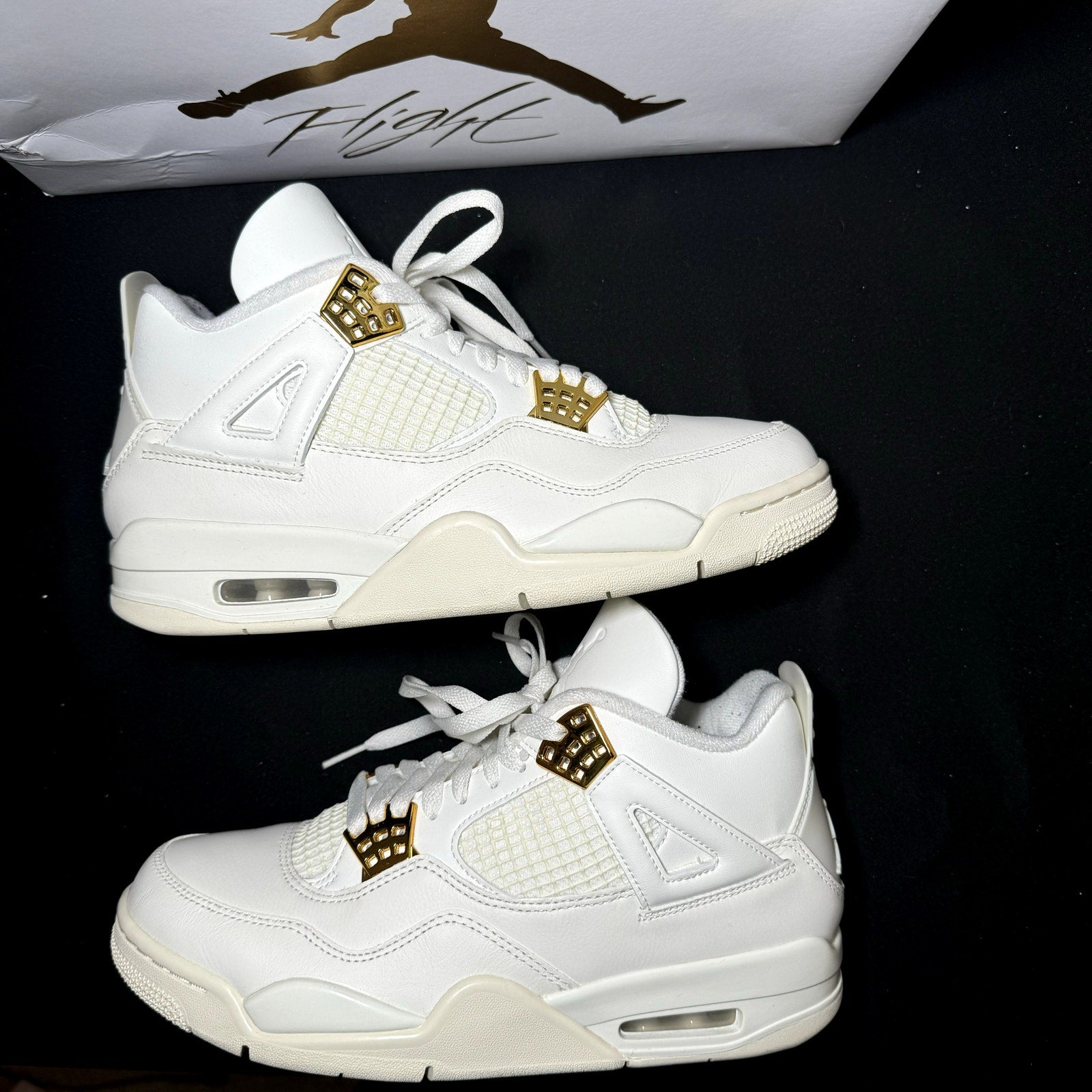 Air Jordan 4 Retro Metallic Gold Women's Shoes - Size 10