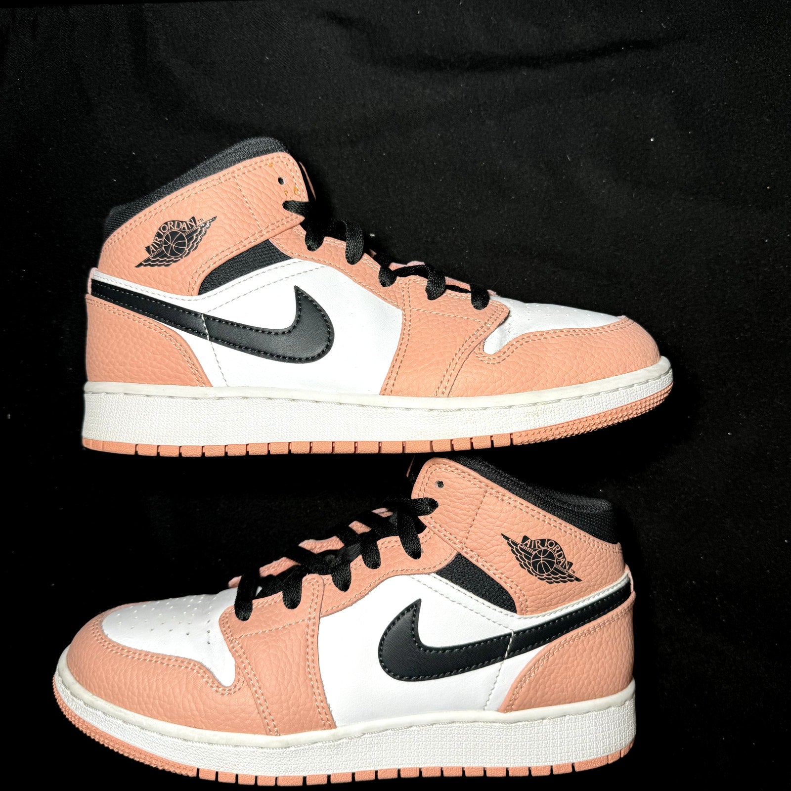 Air Jordan 1 Mid GS Pink Quartz Kids Shoes - Size 6