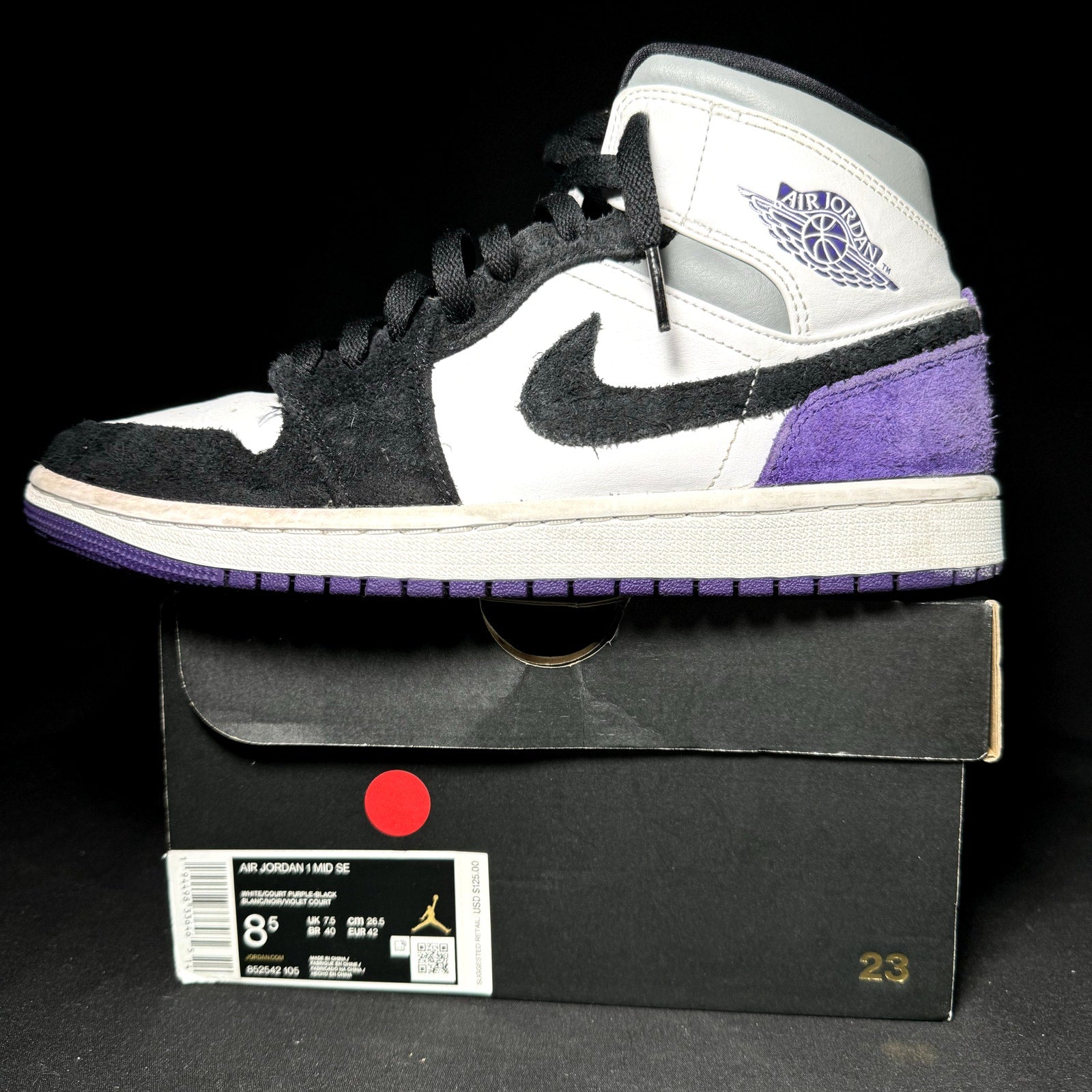 Air Jordan 1 Mid SE Varsity Purple 2020 Men's Shoes - Size 8.5