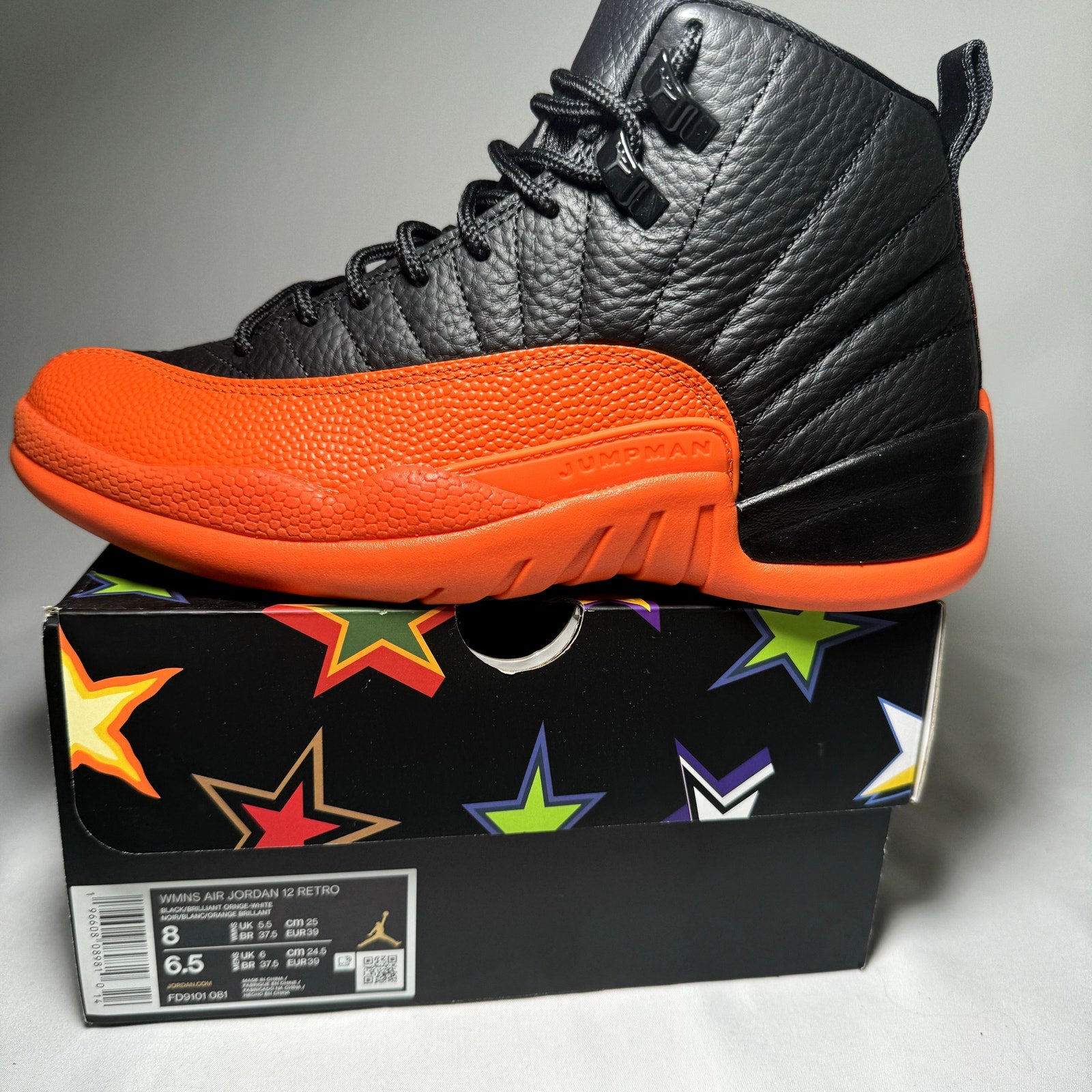 Air Jordan 12 Retro Brilliant Orange Women's Shoes - Size 8