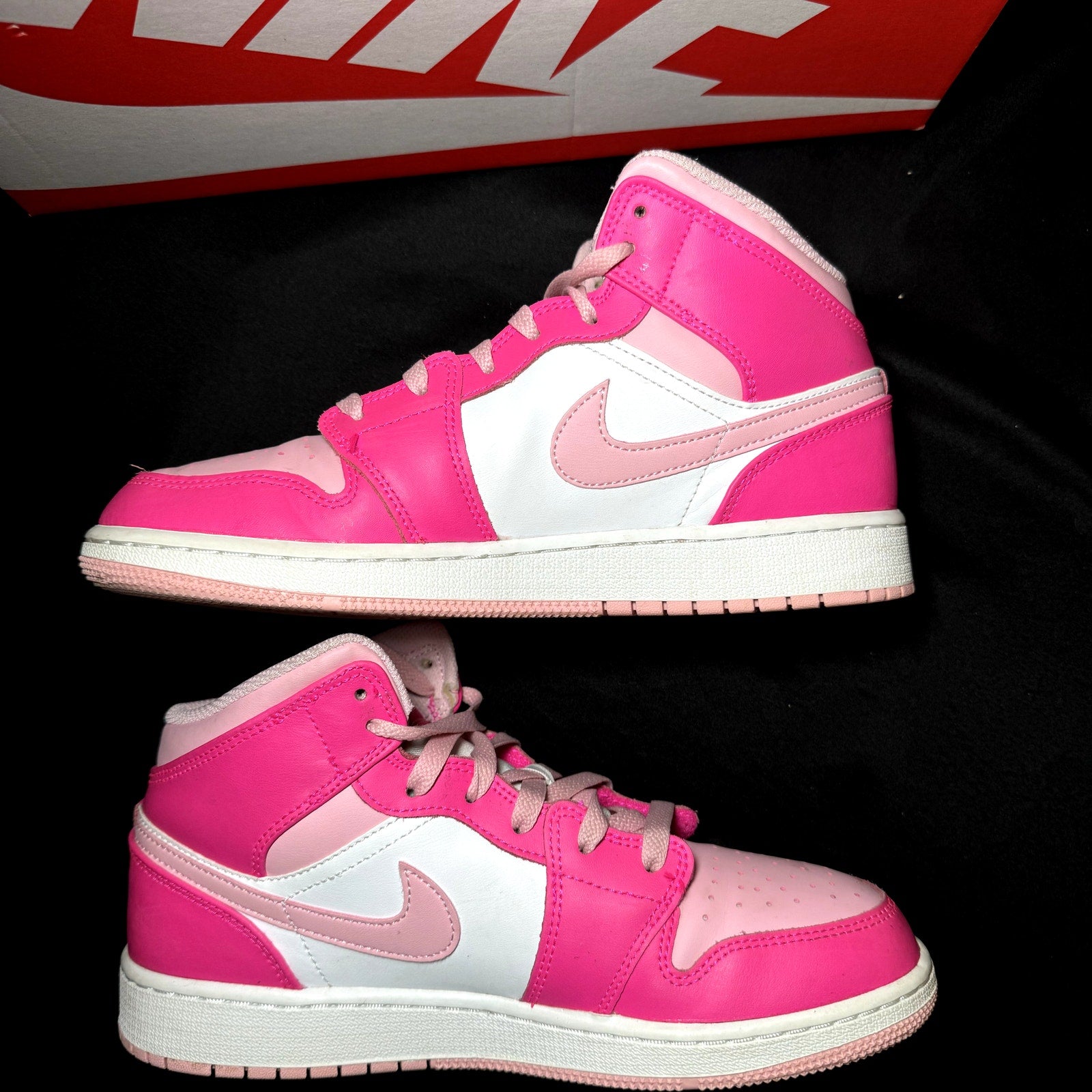 Air Jordan 1 Mid GS Fierce Pink Men's Shoes - Size 7