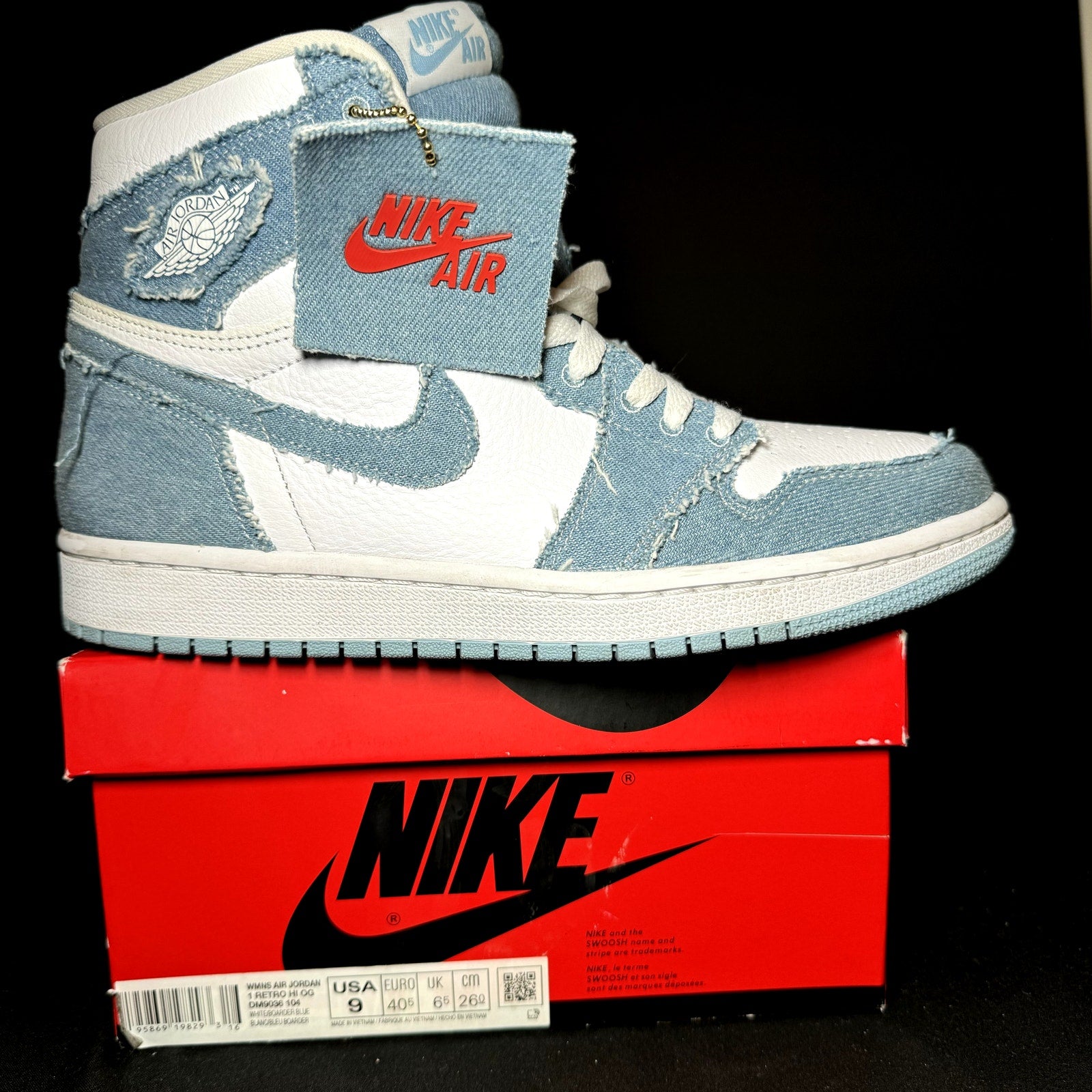 Air Jordan 1 Retro High OG Denim Women's Shoes - Size 9