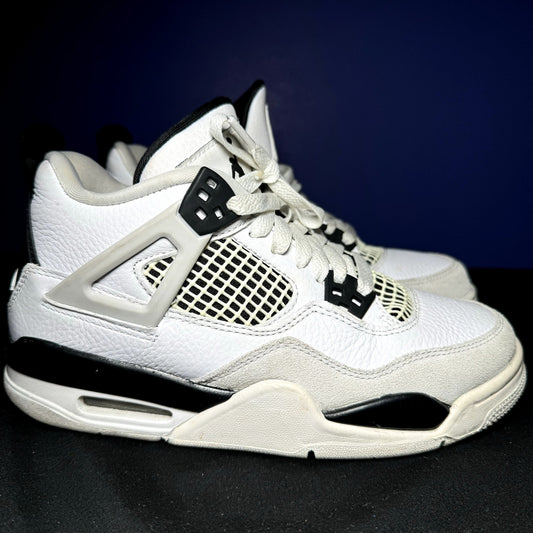 Air Jordan 4 Retro GS Military Black Kids Shoes - Size 4.5