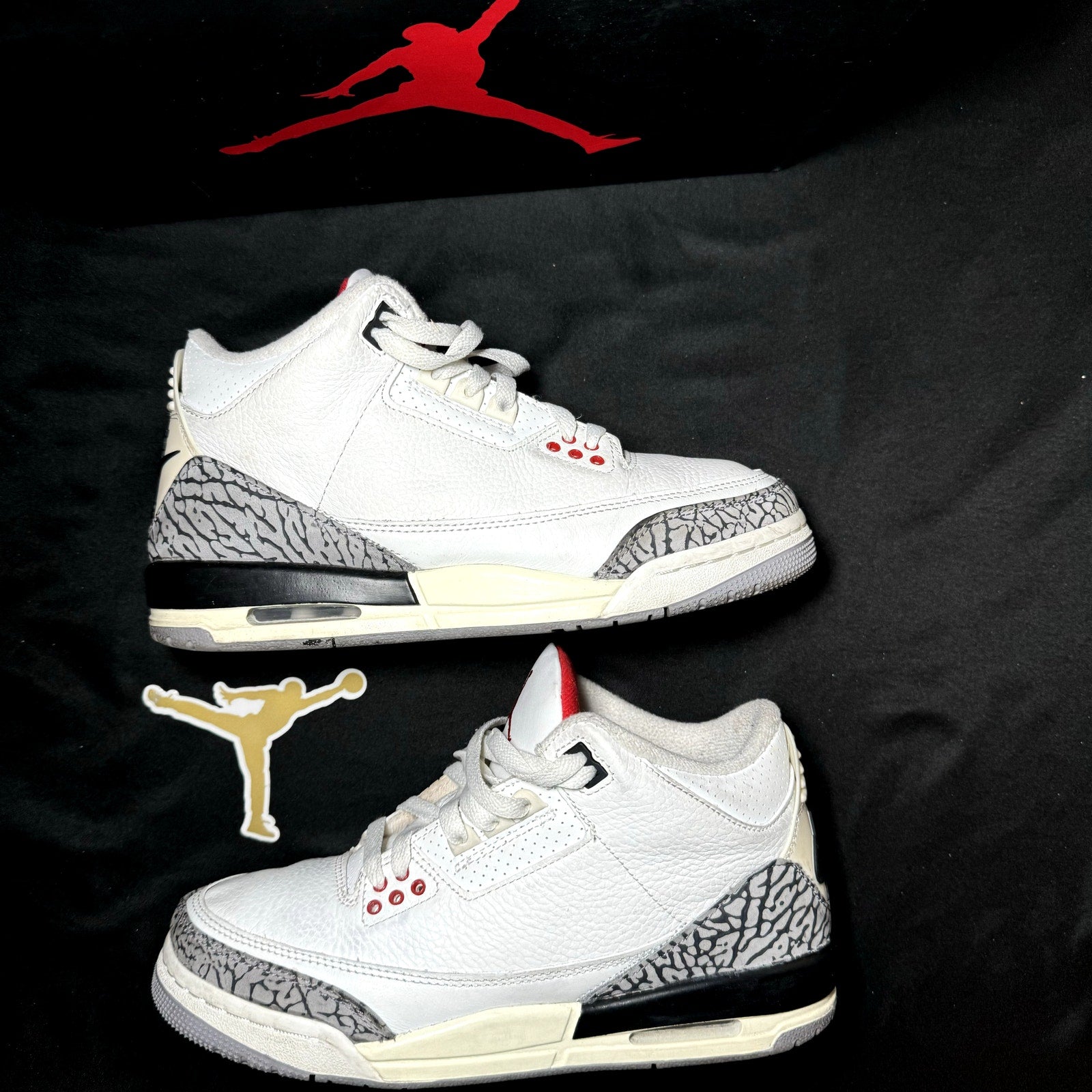 Air Jordan 3 Retro GS White Cement Reimagined Kids Shoes - Size 6.5