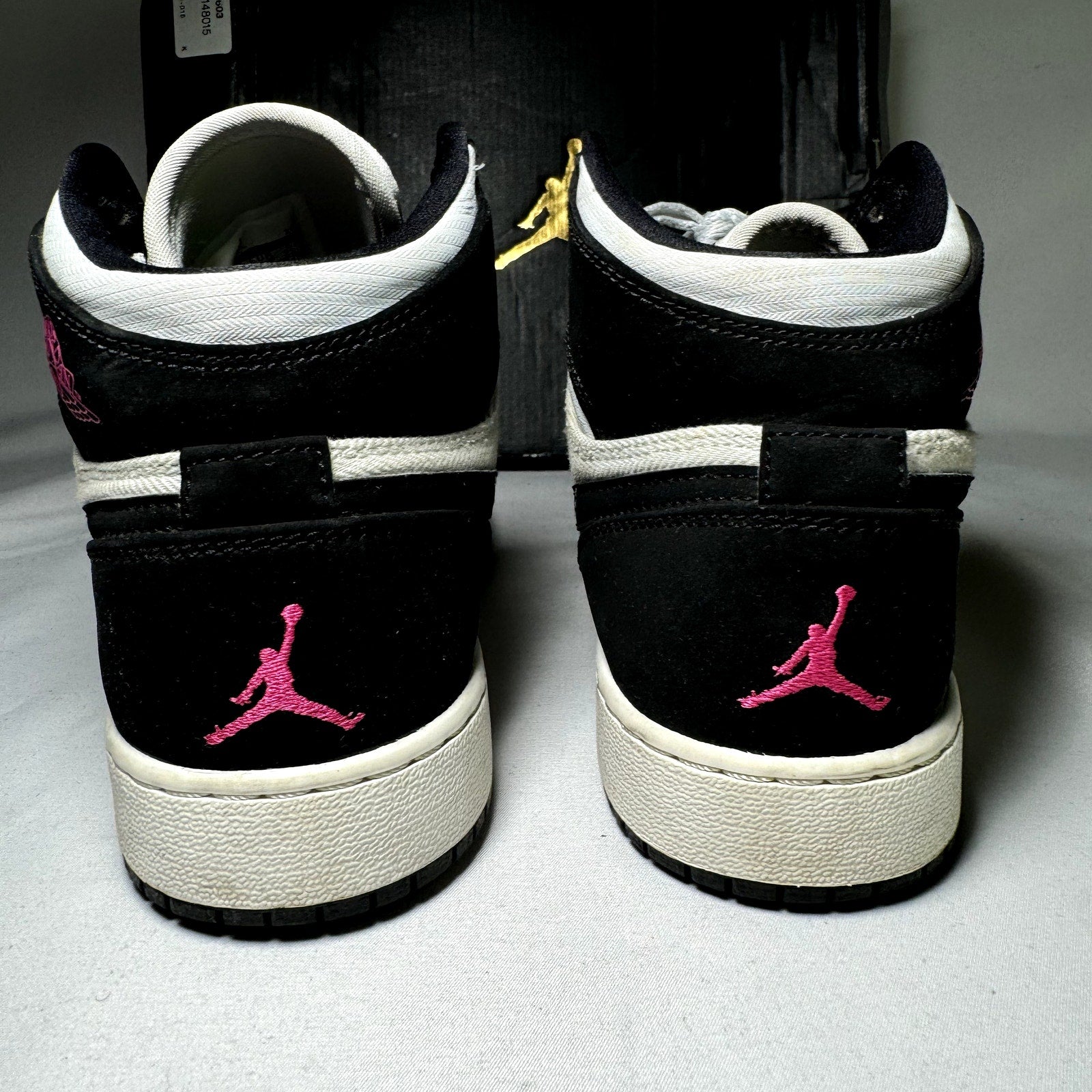 Air Jordan 1 Retro High GS Pure Platinum Black Pink Kids Shoes - Size 5