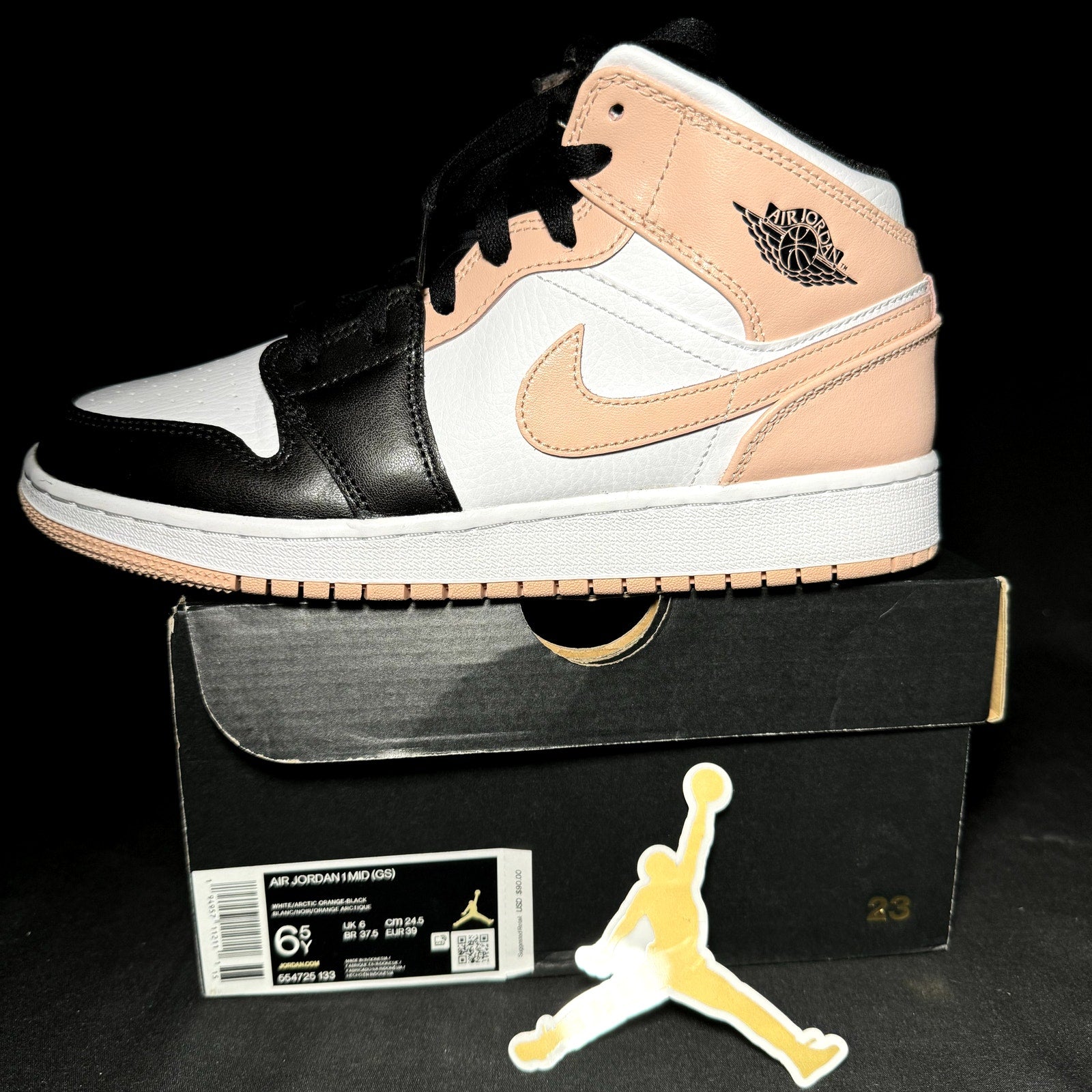 Air Jordan 1 Mid GS Crimson Tint 2021 Kids Shoes - Size 6.5