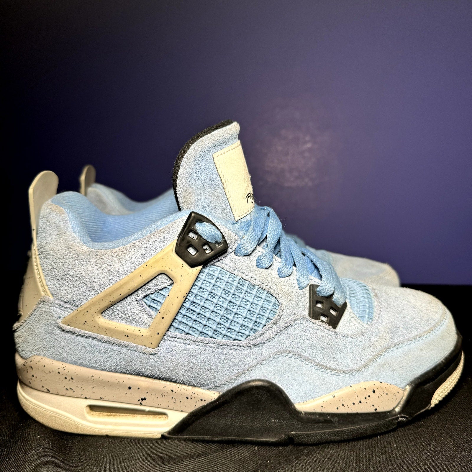 Air Jordan 4 Retro GS University Blue Kids Shoes - Size 6.5