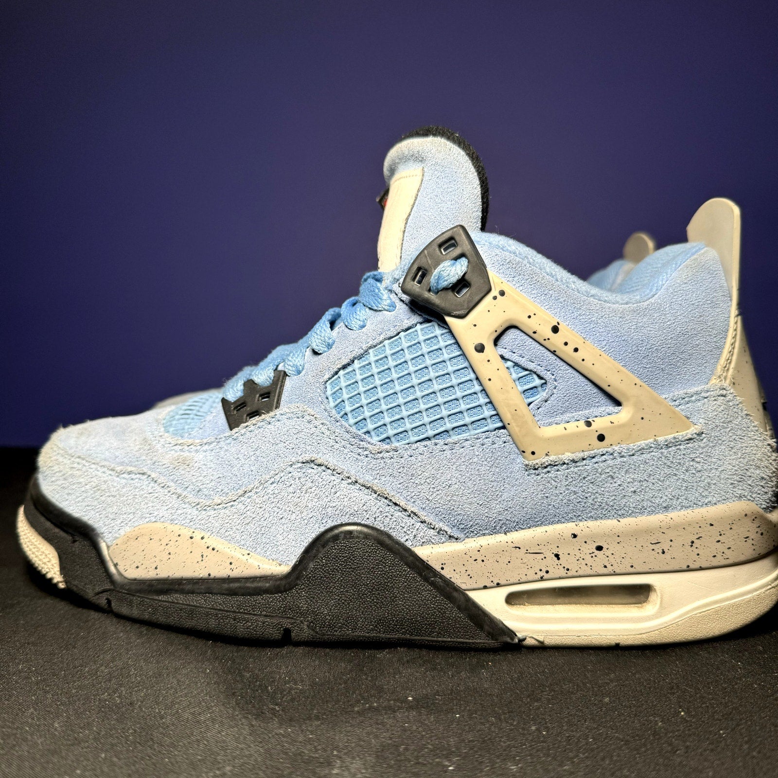 Air Jordan 4 Retro GS University Blue Kids Shoes - Size 6.5