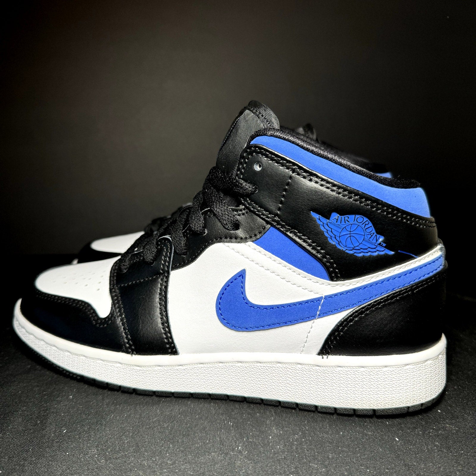 Air Jordan 1 Mid GS Racer Blue Kids Shoes - Size 5