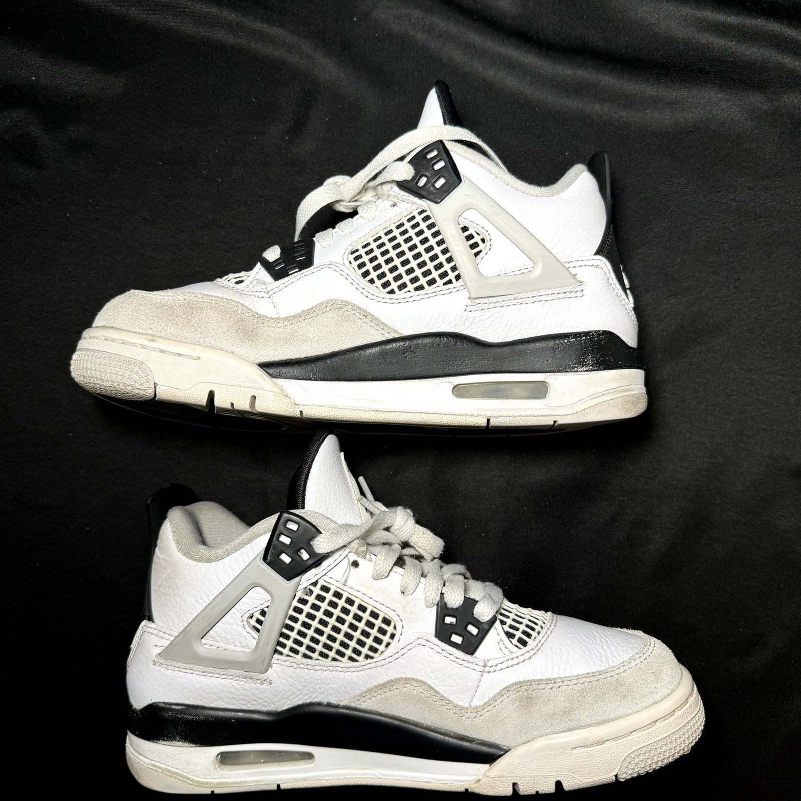 Air Jordan 4 Retro GS Military Black Kids Shoes - Size 4