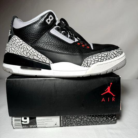 Air Jordan 3 Retro OG Black Cement 2018 Men's Shoes - Size 9