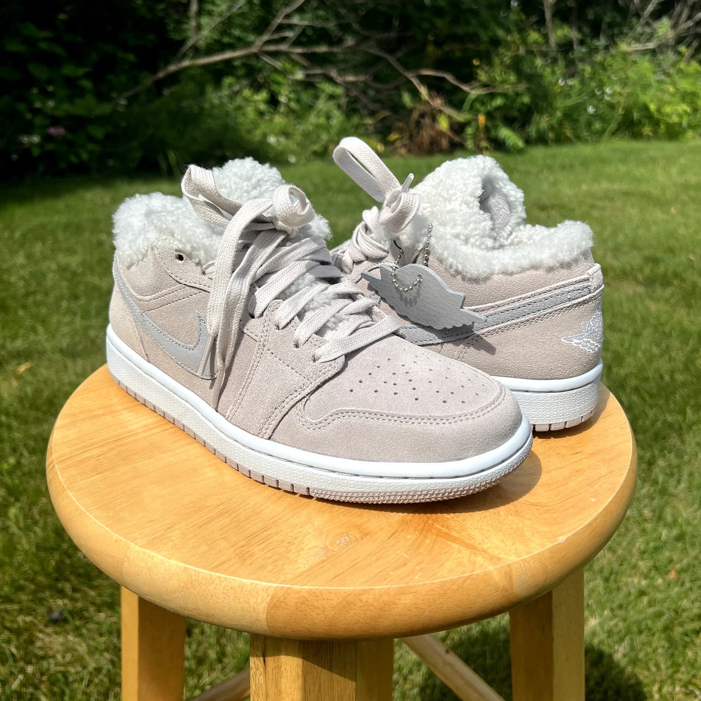 Wmns Air Jordan 1 Low SE Sherpa Fleece Women's Shoes - Size 8.5