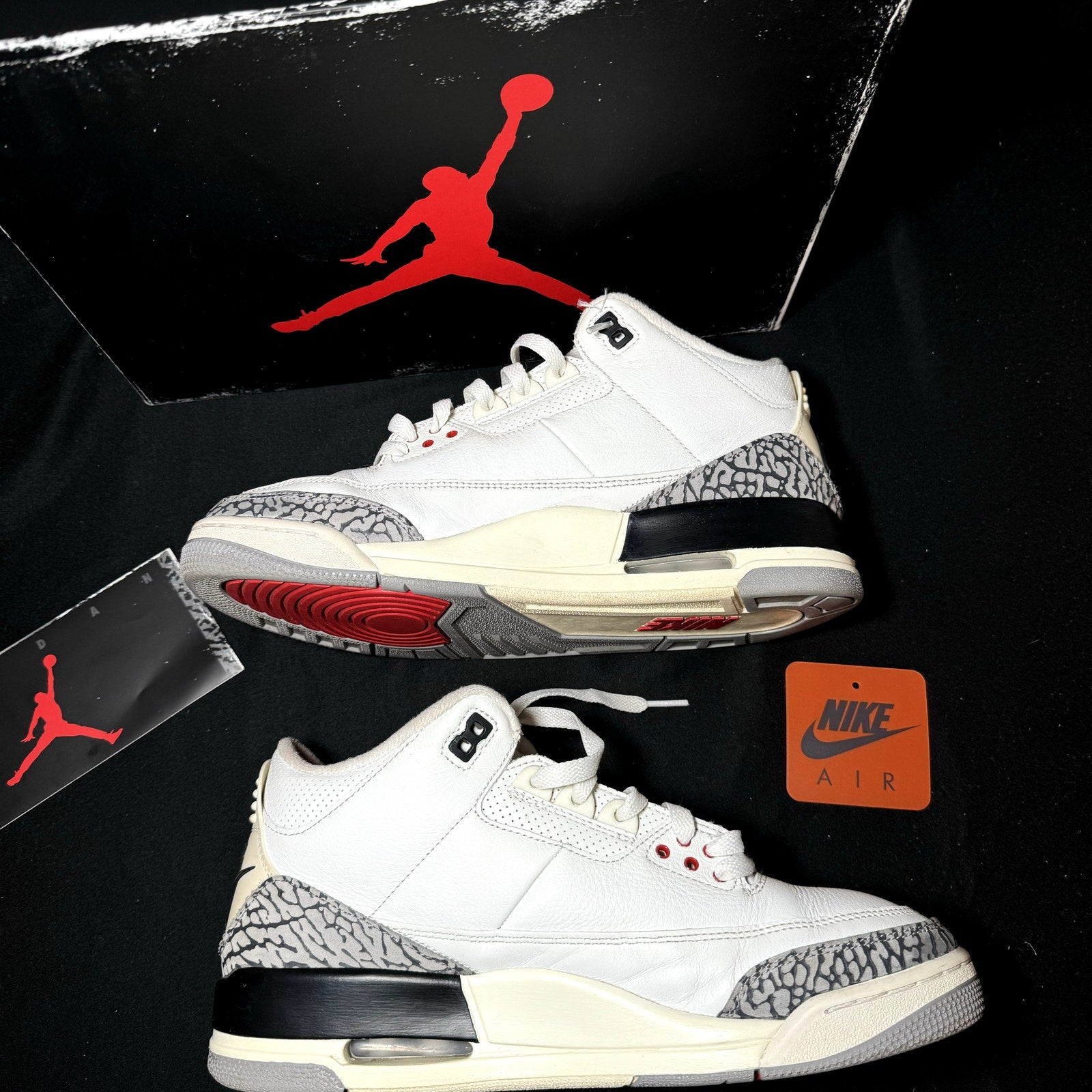 Air Jordan 3 Retro White Cement Reimagined Men's Shoes - Size 10