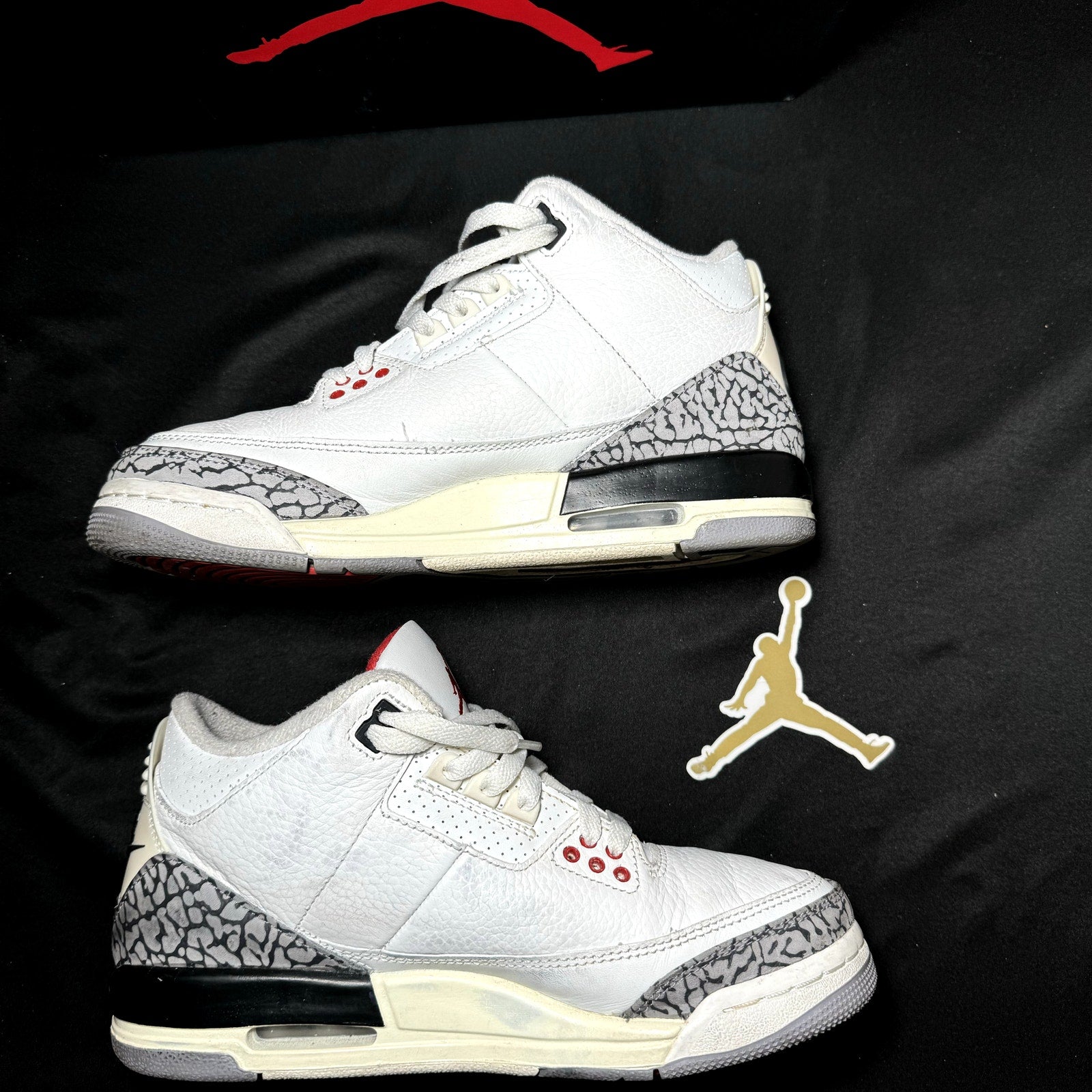 Air Jordan 3 Retro GS White Cement Reimagined Kids Shoes - Size 6.5