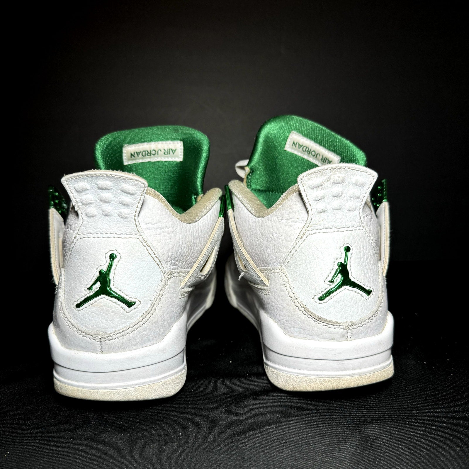 Air Jordan 4 Retro GS Green Metallic Kids Shoes - Size 5.5