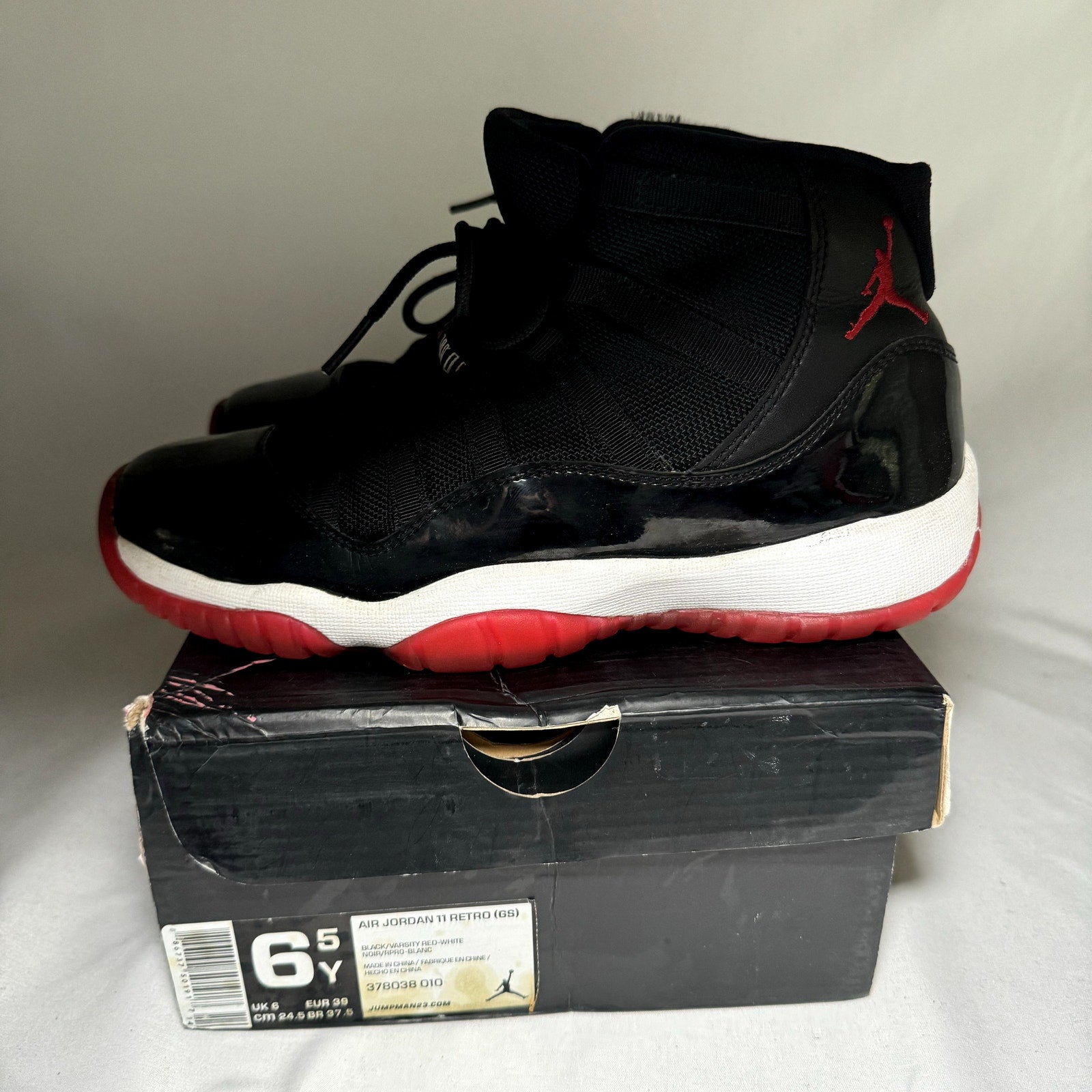 Air Jordan 11 Retro GS Bred 2012 Kids Shoes - Size 6.5