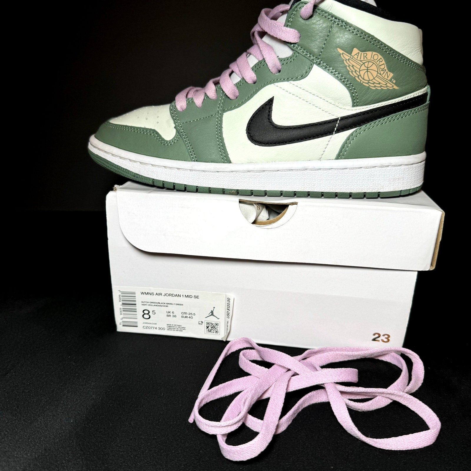 Air Jordan 1 Mid SE Dutch Green Women's Shoes - Size 8.5