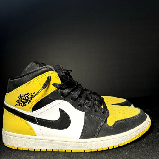 Air Jordan 1 Mid SE Yellow Toe Men's Shoes - Size 12