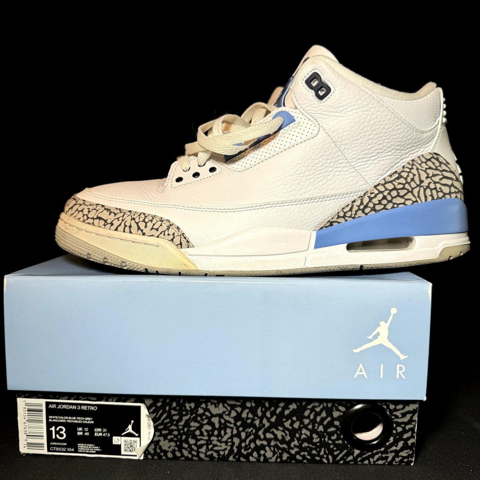 Air Jordan 3 Retro UNC 2020 Men's Shoes - Size 13